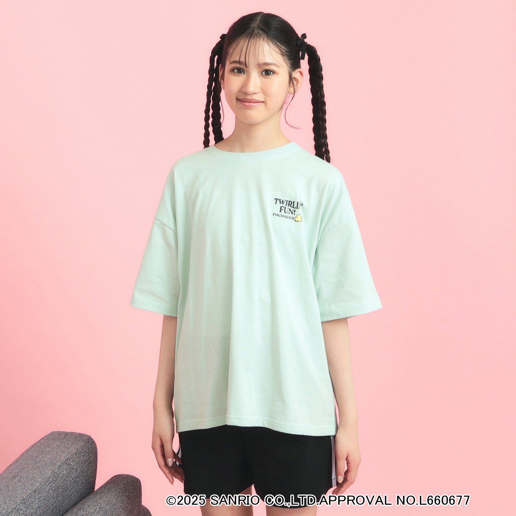 PINK-latte「【サンリオキャラクターズコラボ】バックロゴビッグTシャツ」|Tシャツ・カットソー|