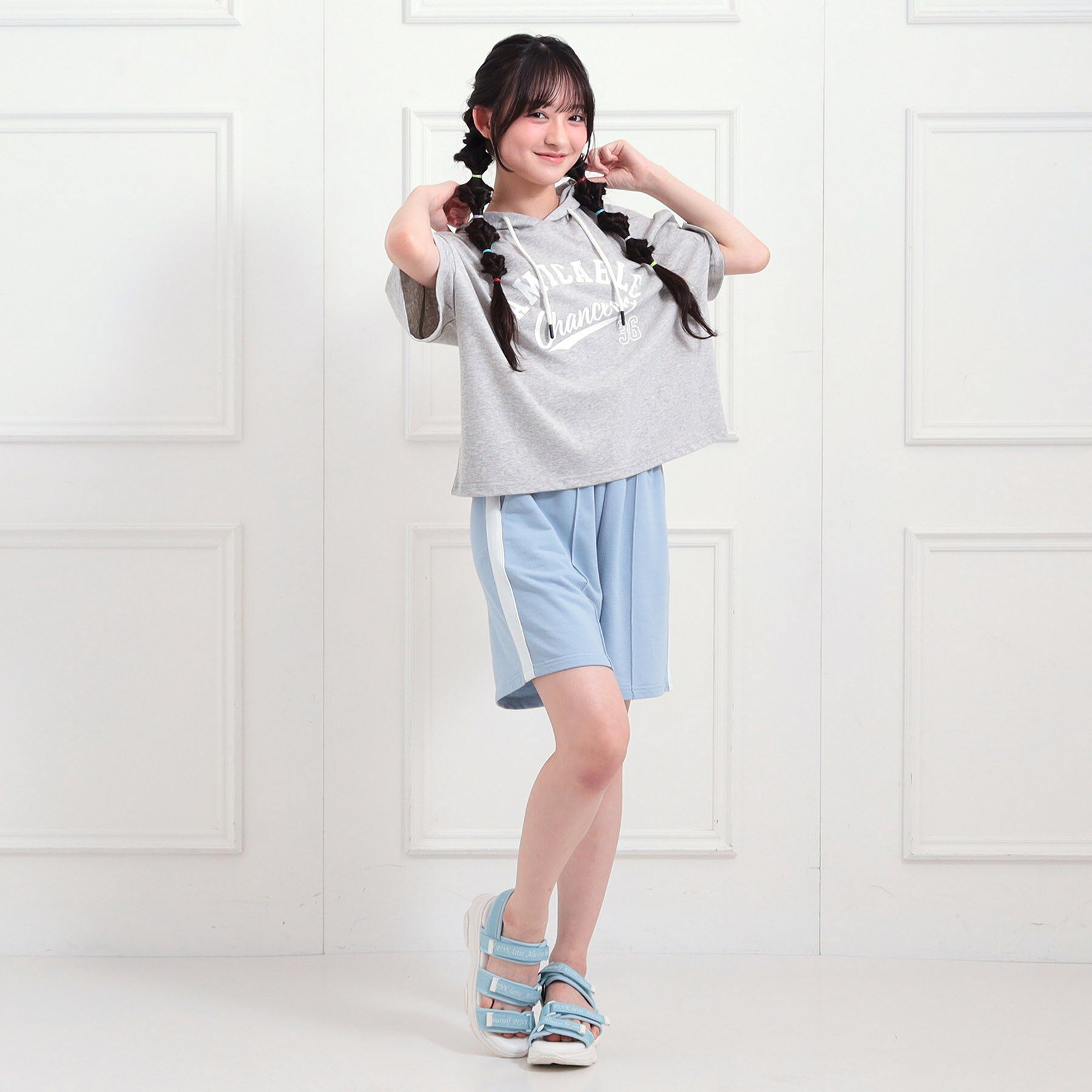 PINK-latte「【セットアップアイテム】半袖パーカ＋ハーフパンツセット」|その他|