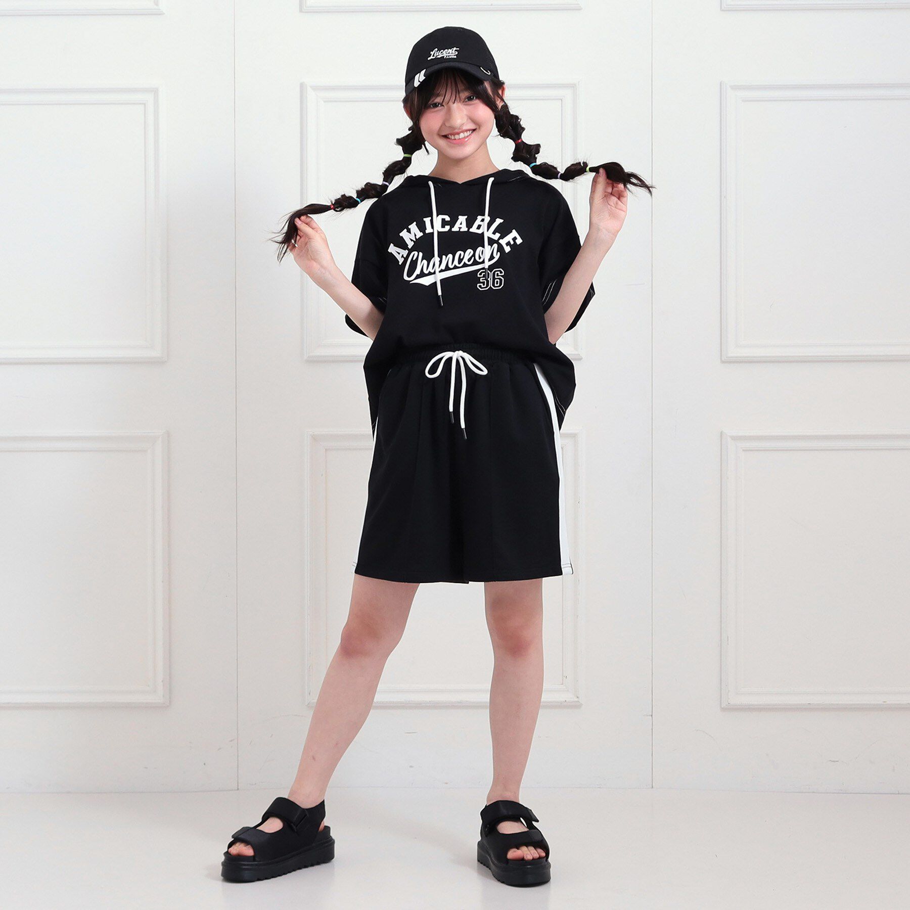 PINK-latte「【セットアップアイテム】半袖パーカ＋ハーフパンツセット」|その他|