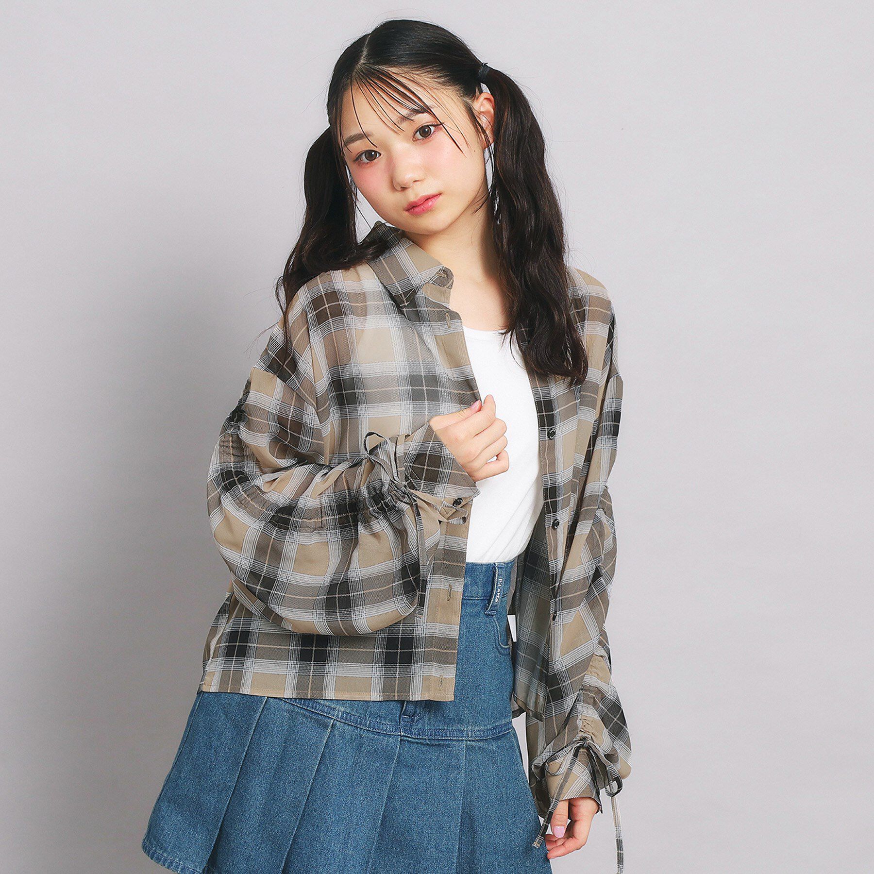 PINK-latte「【セットアイテム】ドロストチェック＋タンクセット」|その他|