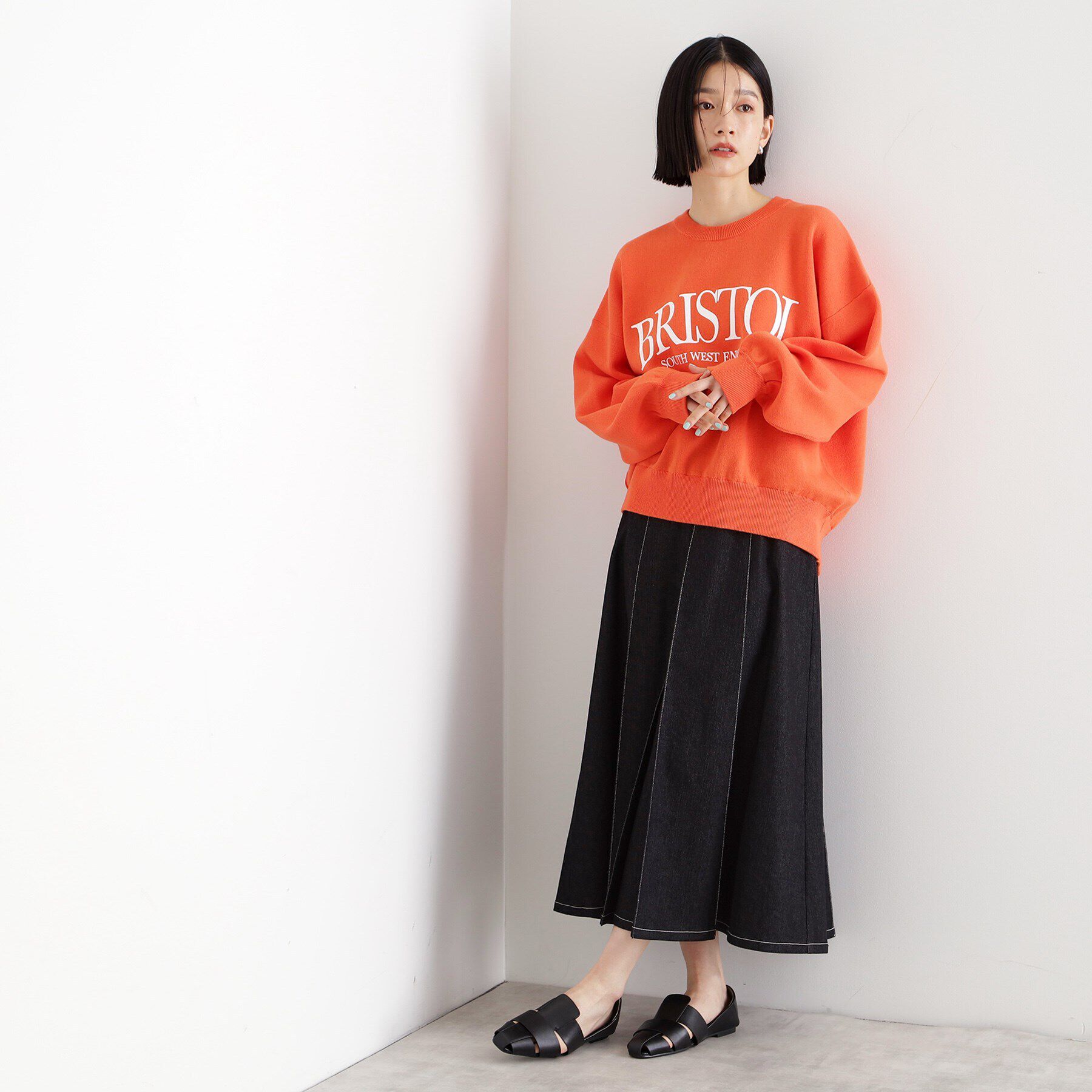 THE SHOP TK「スウェットライクロゴニット」|Tシャツ・カットソー|