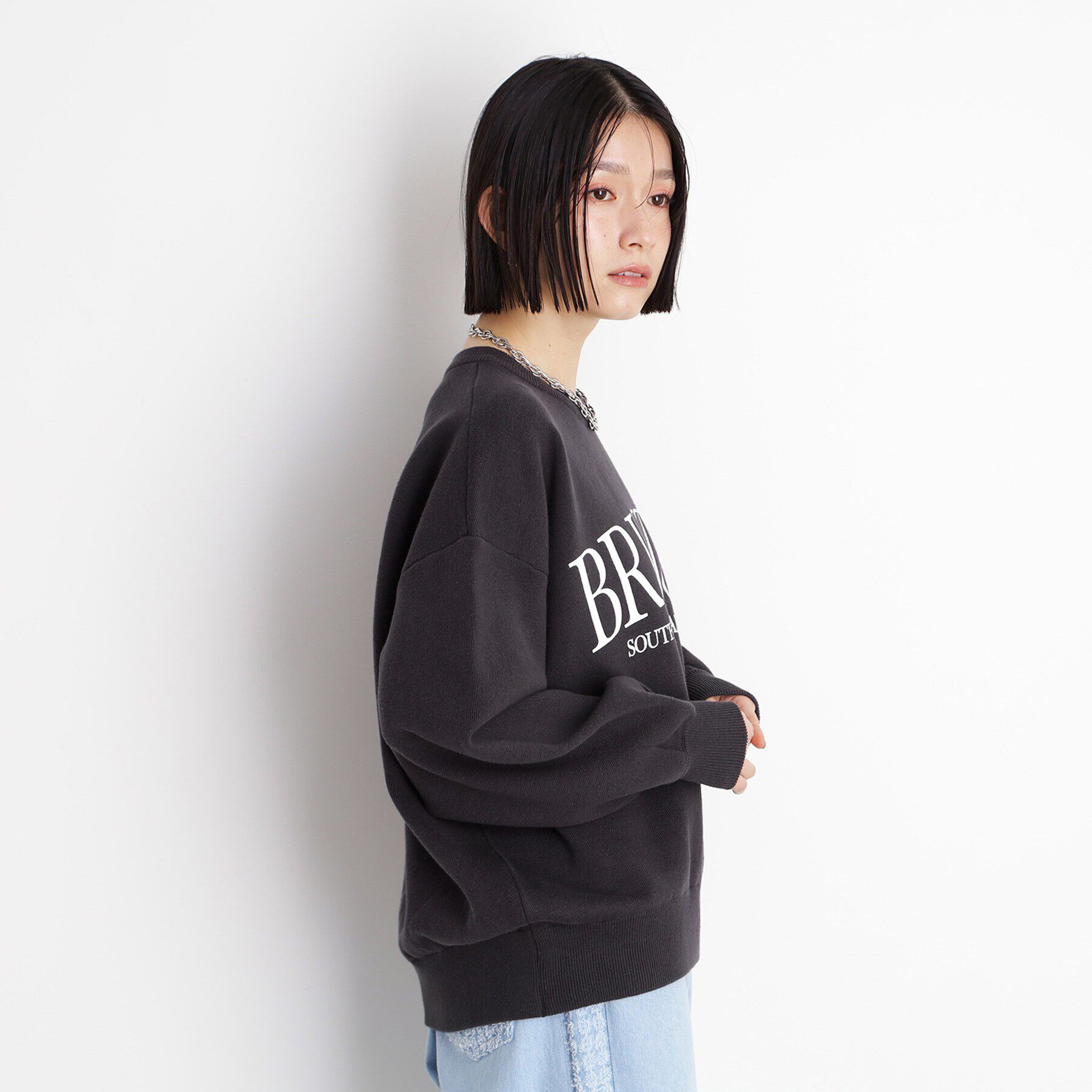 THE SHOP TK「スウェットライクロゴニット」|Tシャツ・カットソー|