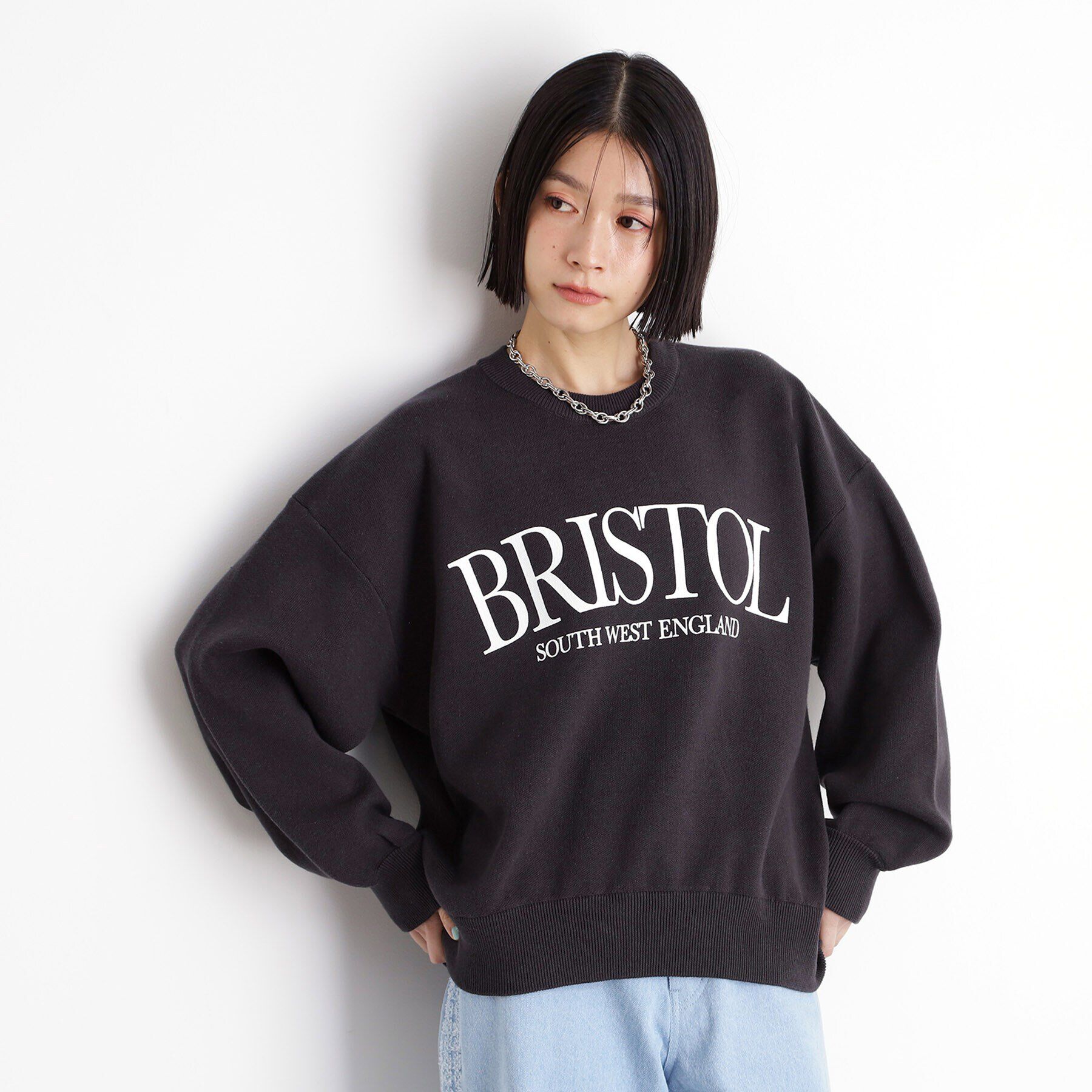 THE SHOP TK「スウェットライクロゴニット」|Tシャツ・カットソー|スミクロ(018)