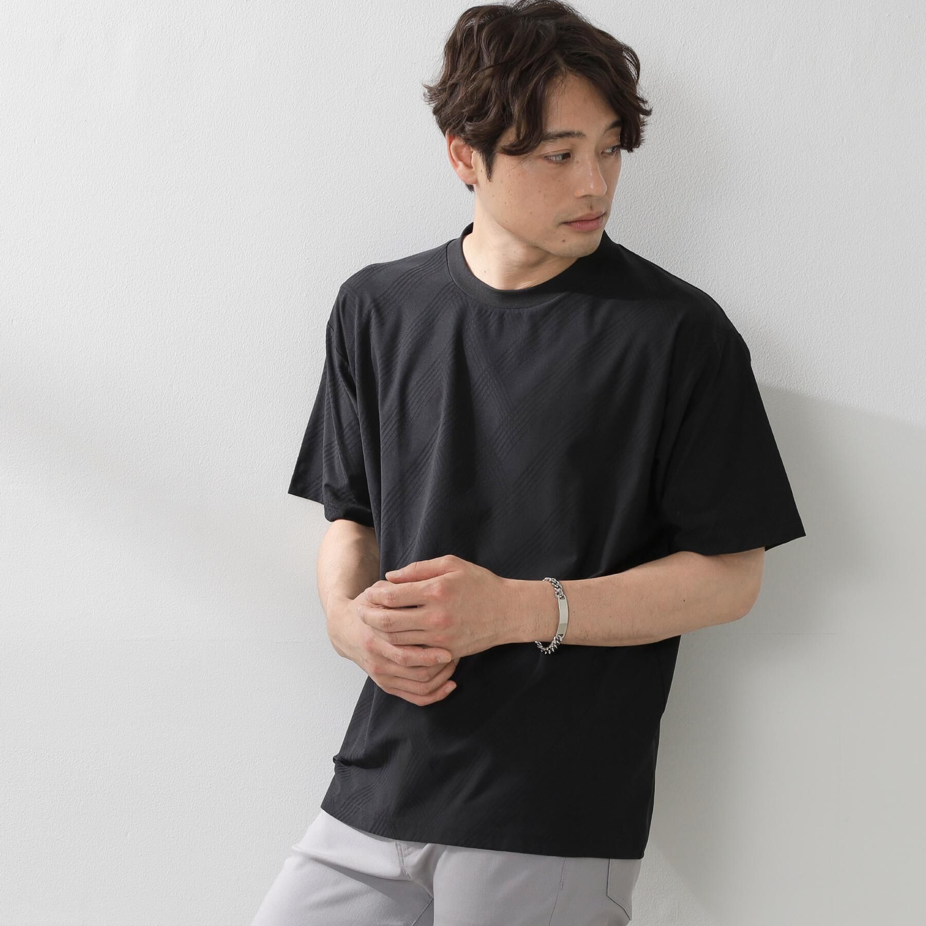 THE SHOP TK「パーフェクテックリンクス半袖Tシャツ 【接触冷感／吸水速乾／UVカット／洗濯機OK】」|Tシャツ・カットソー|