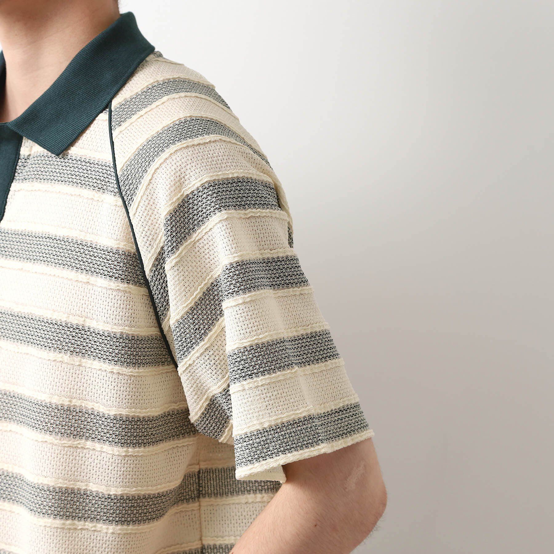 THE SHOP TK「変形ボーダーポロシャツ【洗濯機OK】」|Tシャツ・カットソー|