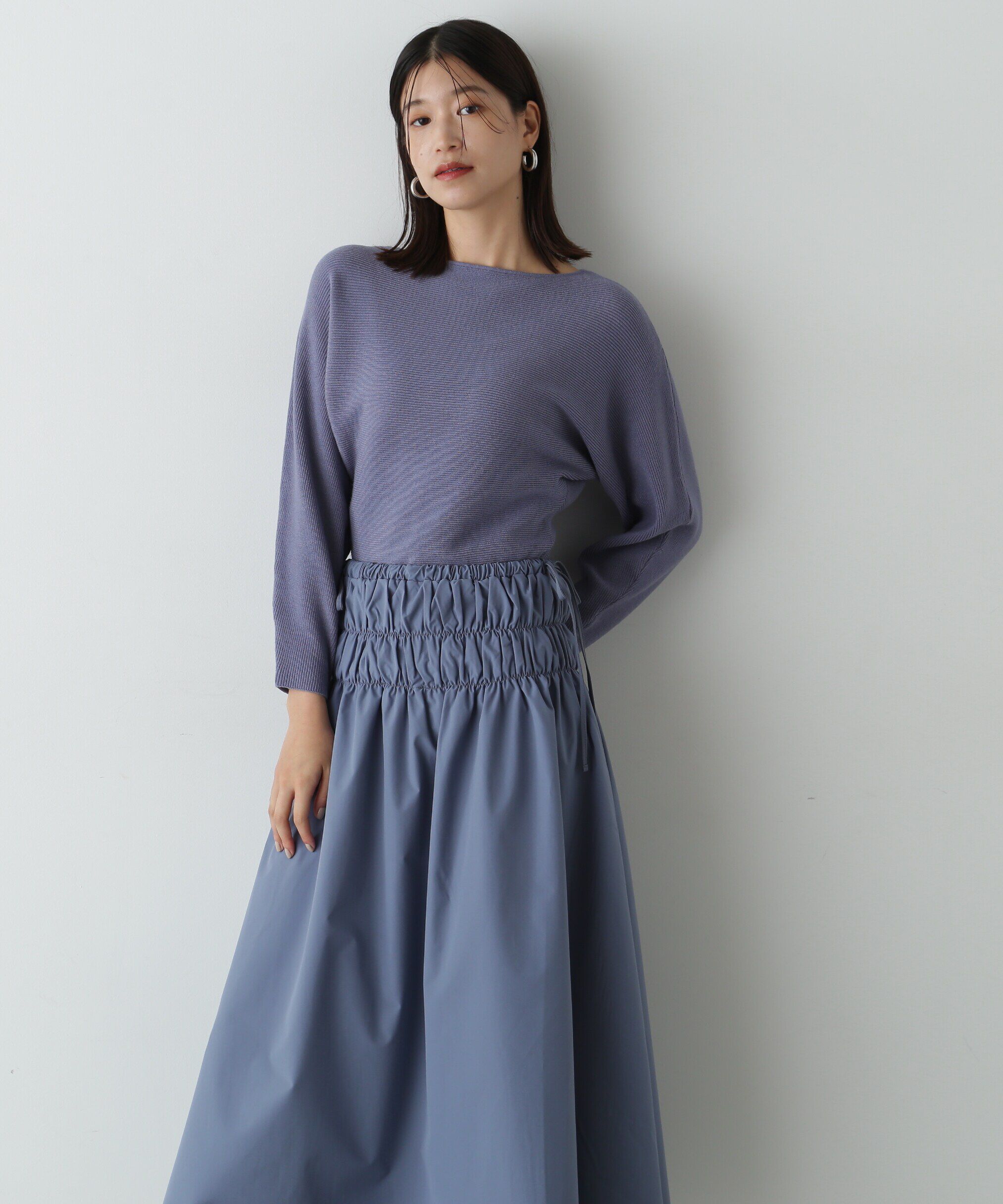  「ドルマンニットドッキングワンピース」|ワンピース|ブルー
