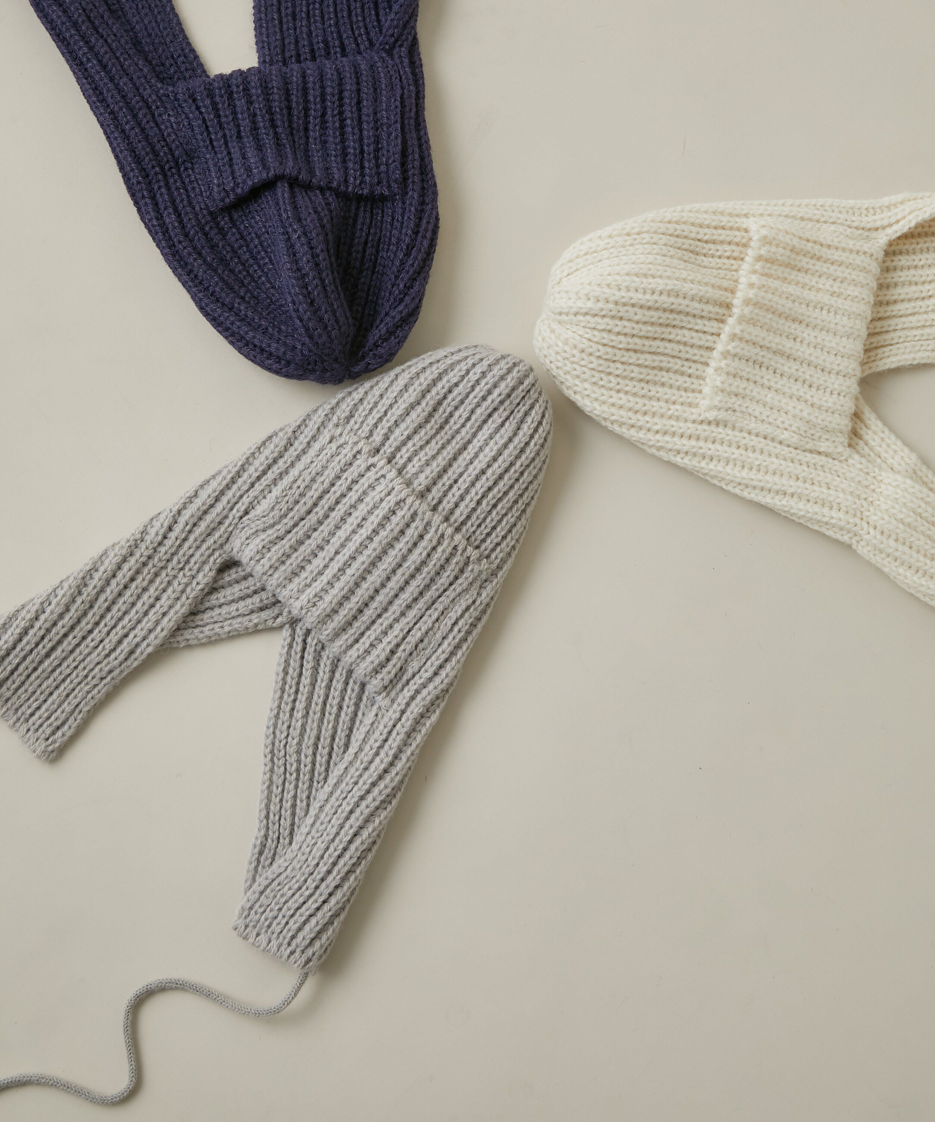  「ニットフライトキャップ」|手袋|ライトグレー