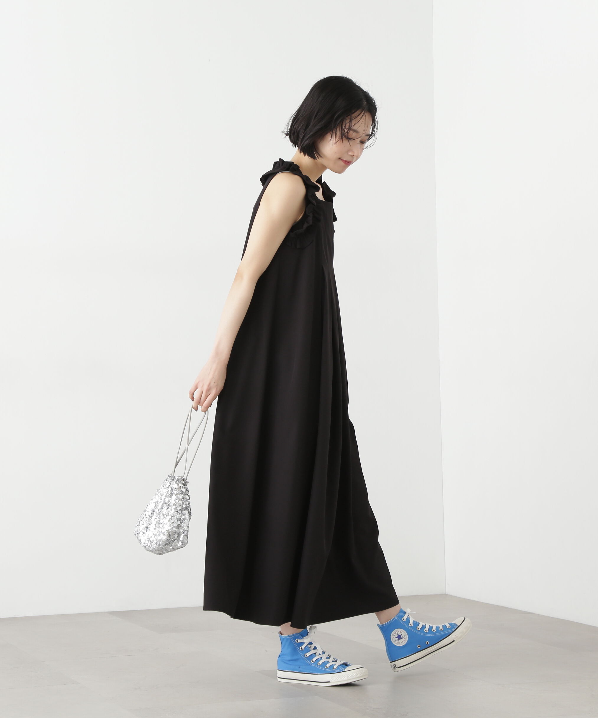  「ラッフルショルダーワンピース」|ワンピース|