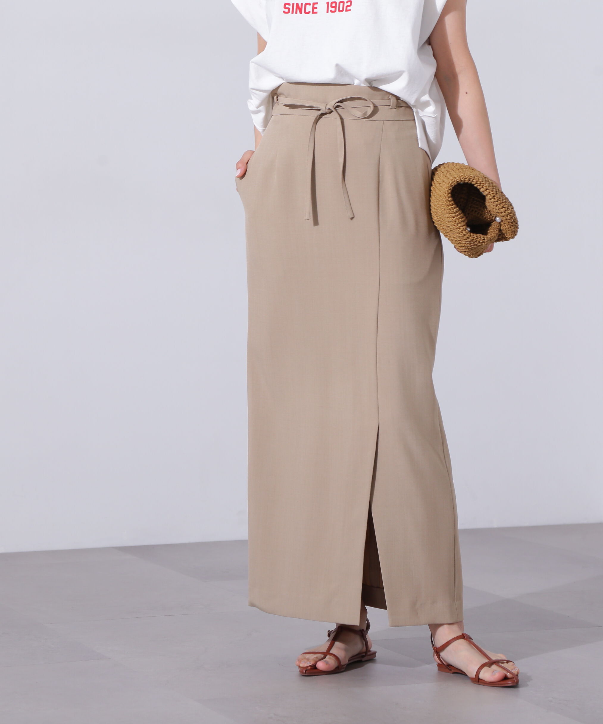  「ハイウエストラップスカート」|スカート|