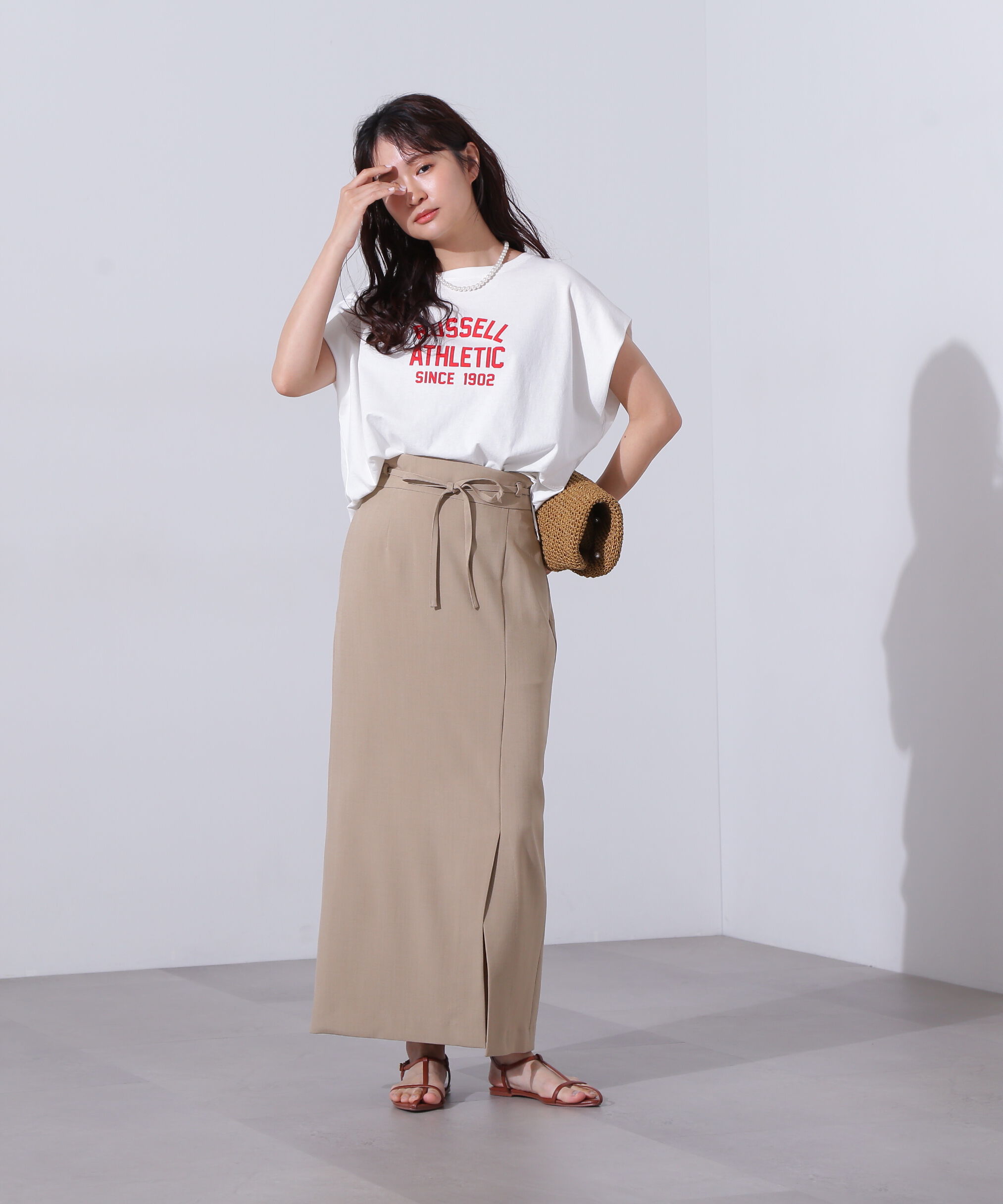  「ハイウエストラップスカート」|スカート|