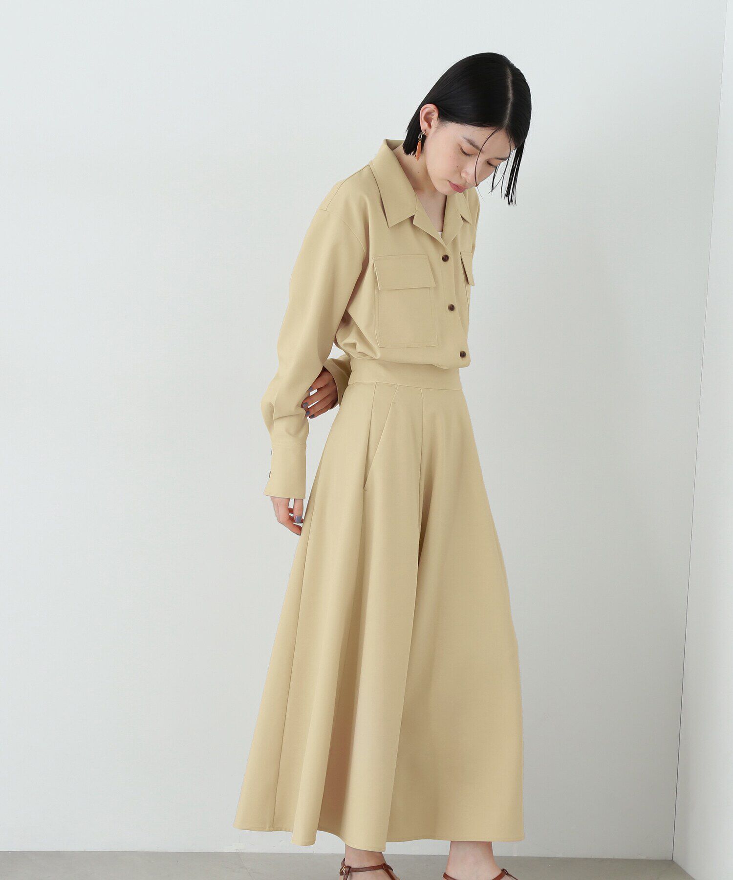  「シャツドッキングワンピース」|ワンピース|