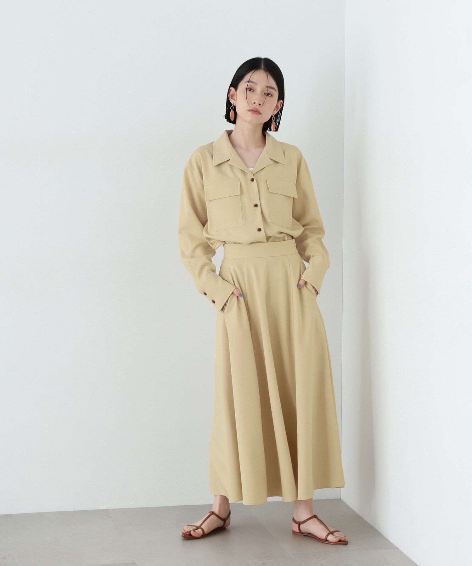  「シャツドッキングワンピース」|ワンピース|