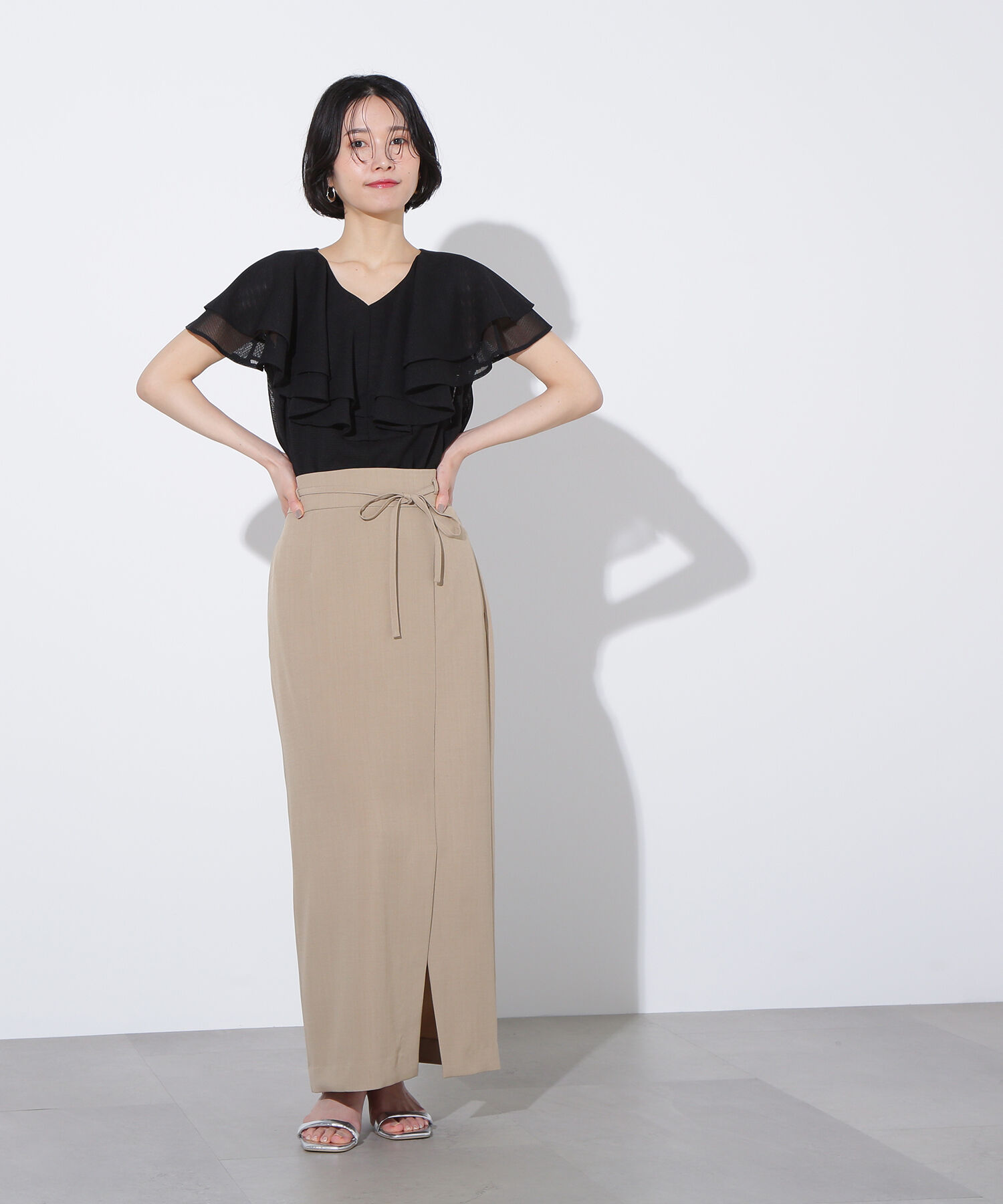  「メッシュフリルブラウス」|シャツ・ブラウス|