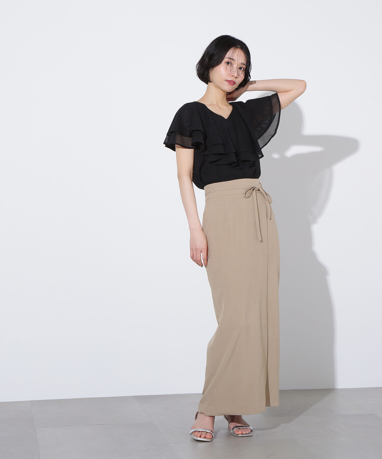  「メッシュフリルブラウス」|シャツ・ブラウス|