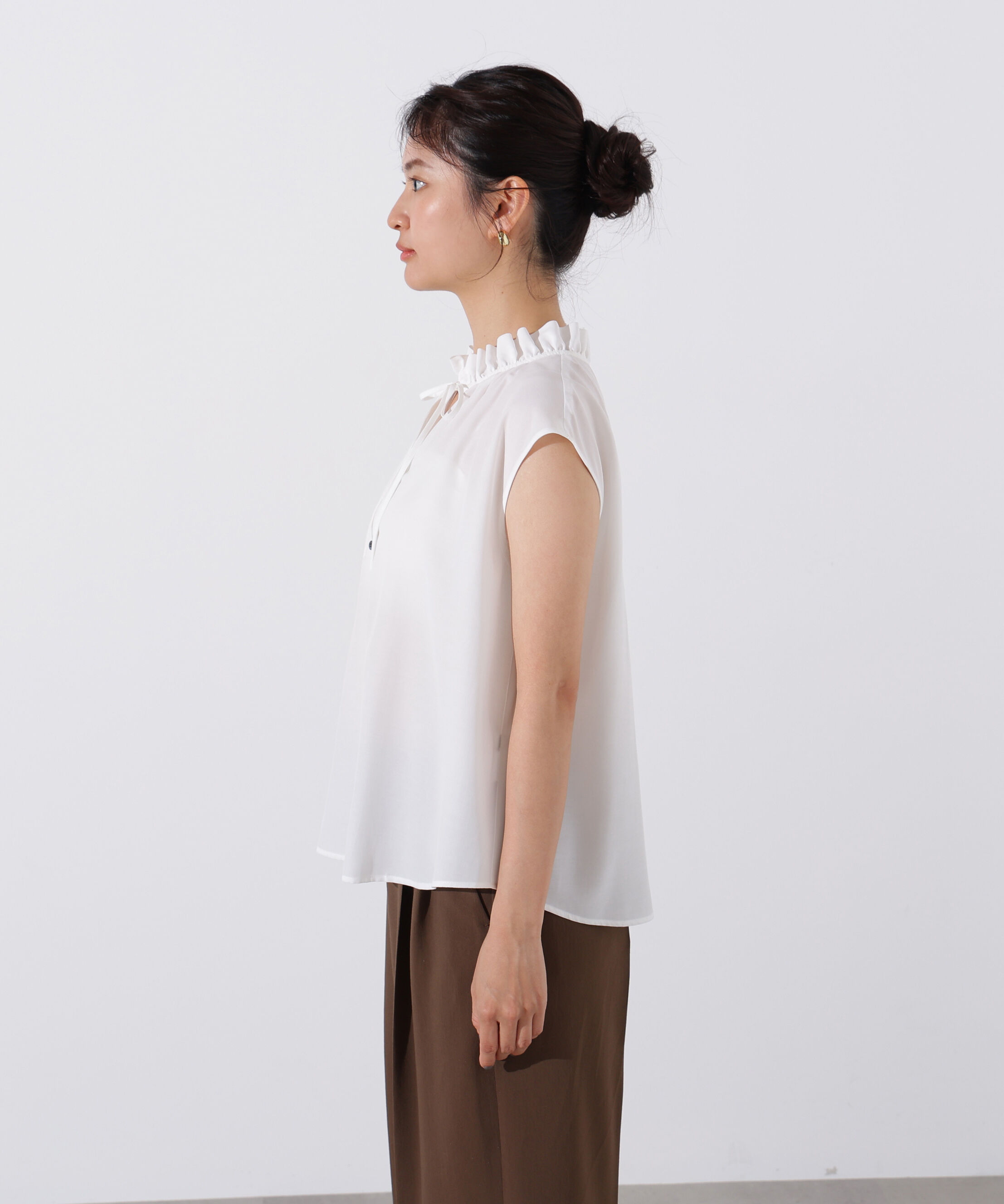  「スタンドフリルネックブラウス」|シャツ・ブラウス|