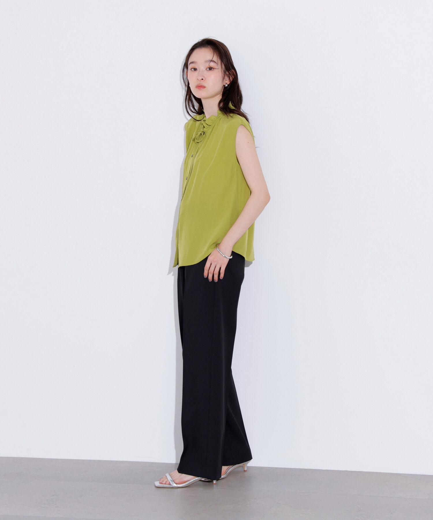  「スタンドフリルネックブラウス」|シャツ・ブラウス|