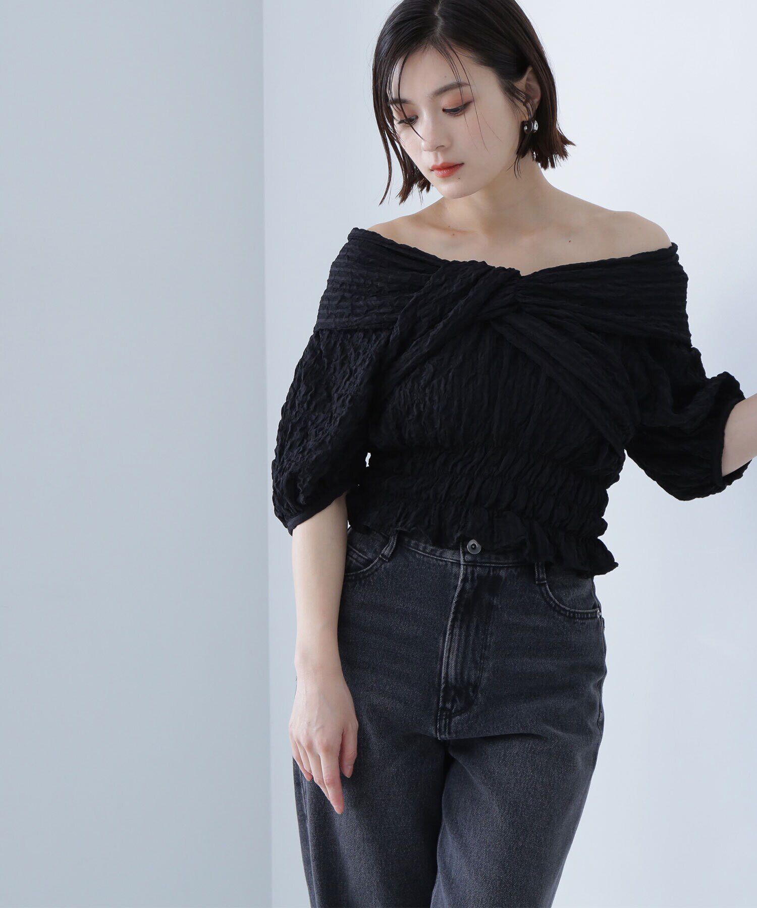  「クロスリボンブラウス」|シャツ・ブラウス|クロ