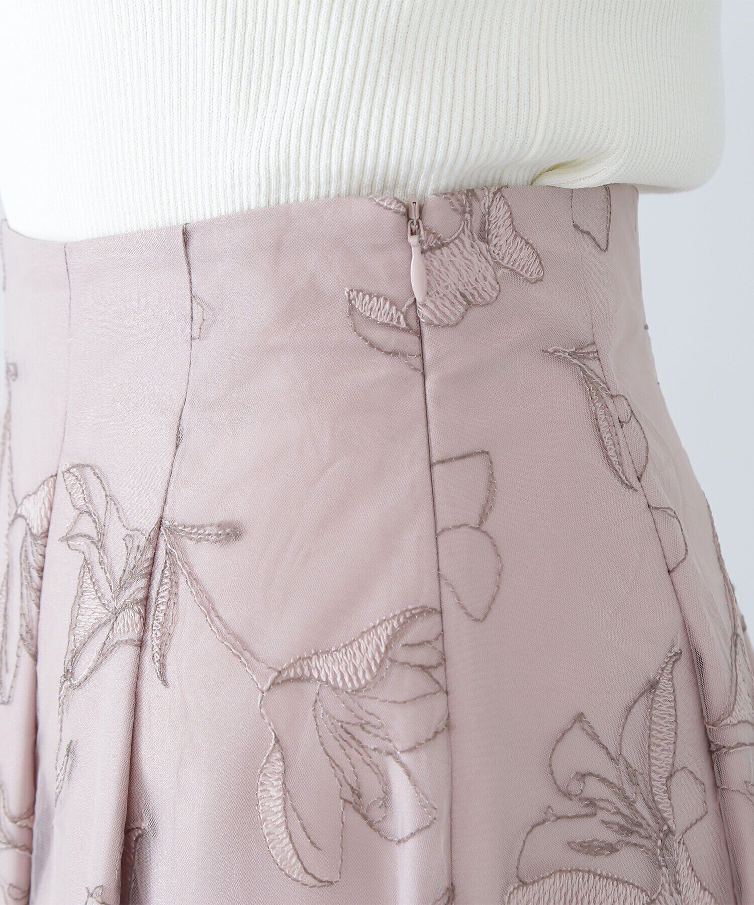  「チュール刺繍フレアスカート」|スカート|