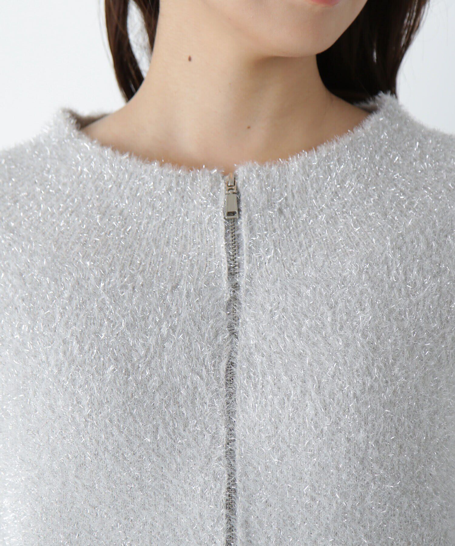  「グリッターラメジップカーディガン　24AW」|ニット・セーター|