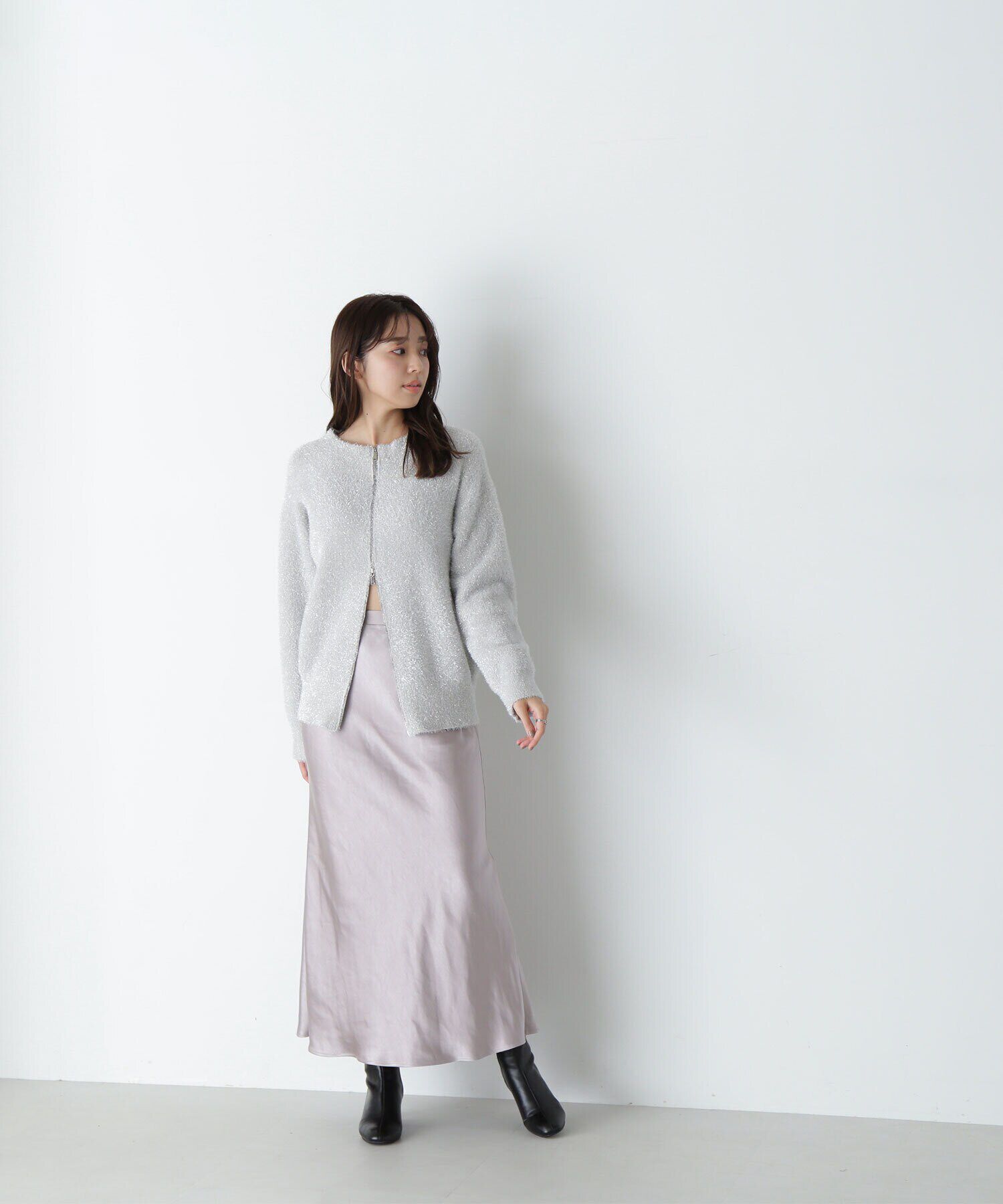  「グリッターラメジップカーディガン　24AW」|ニット・セーター|