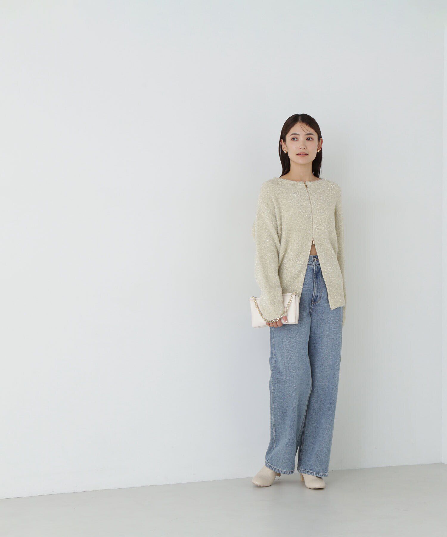  「グリッターラメジップカーディガン　24AW」|ニット・セーター|