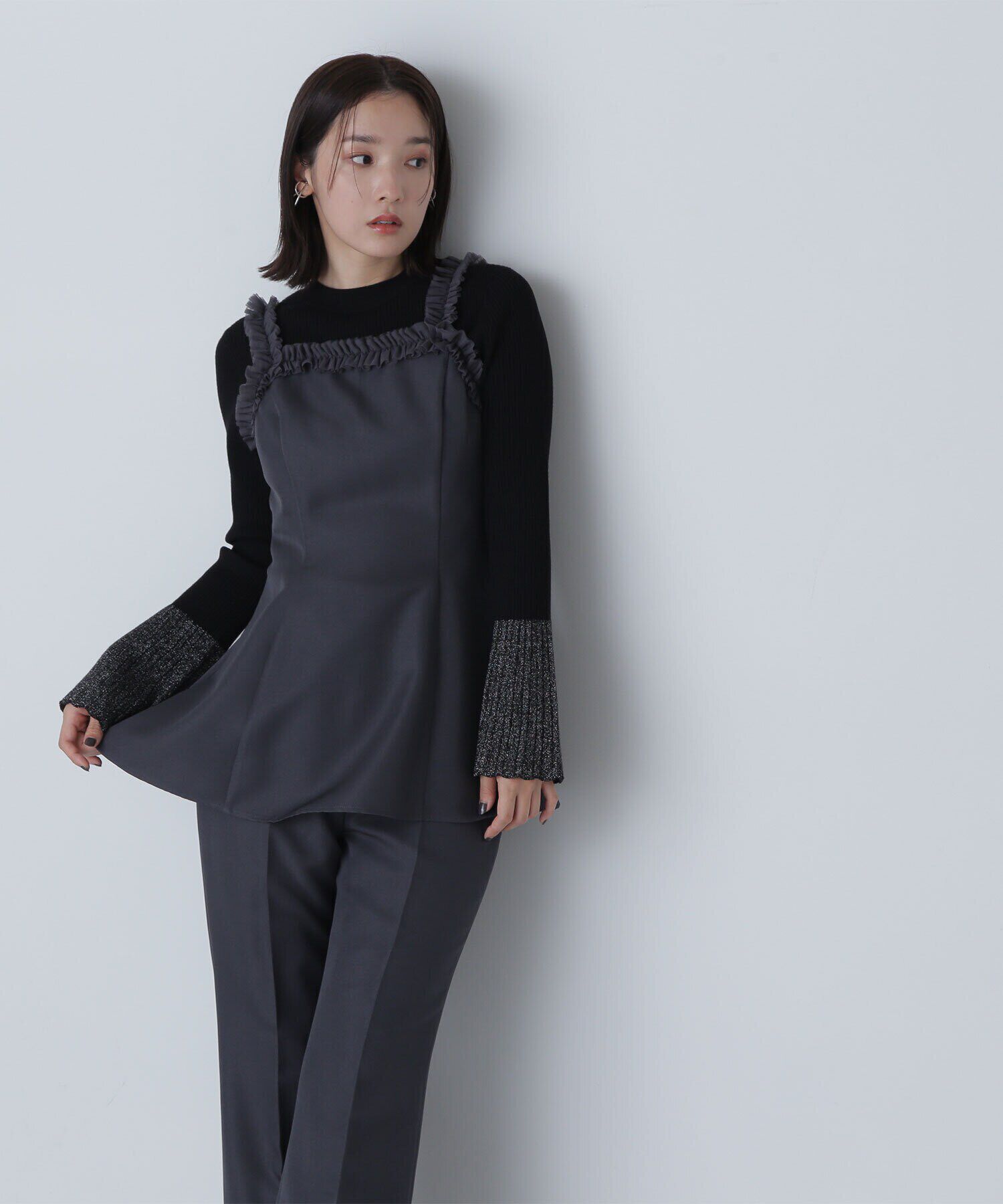  「チュールトリムペプラム＆パンツ」|ワンピース|