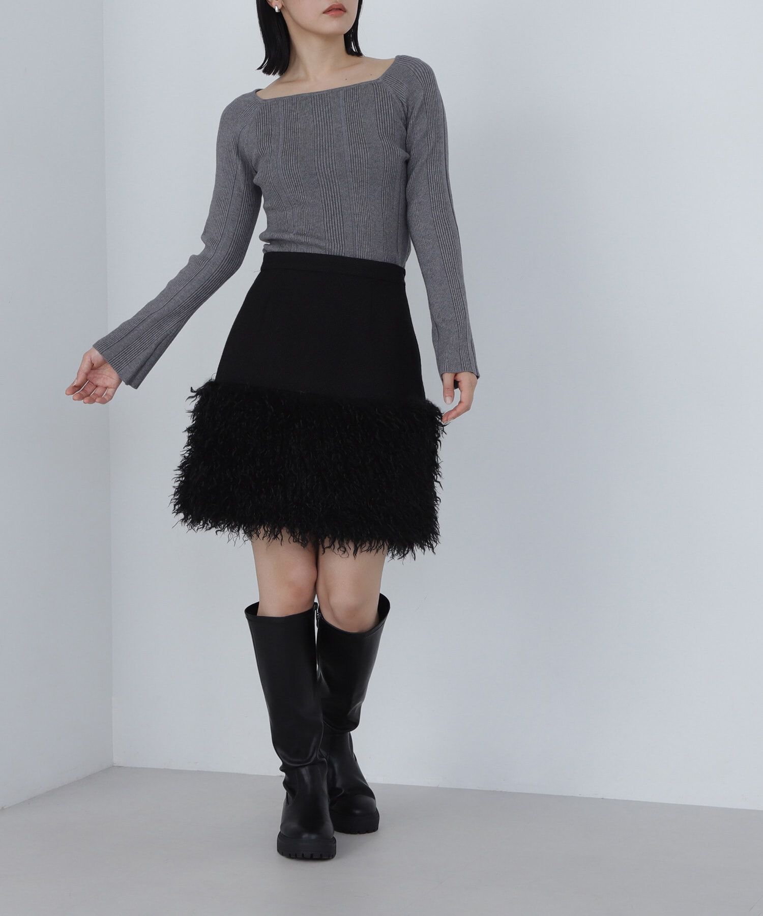  「シャギーミニスカート」|スカート|