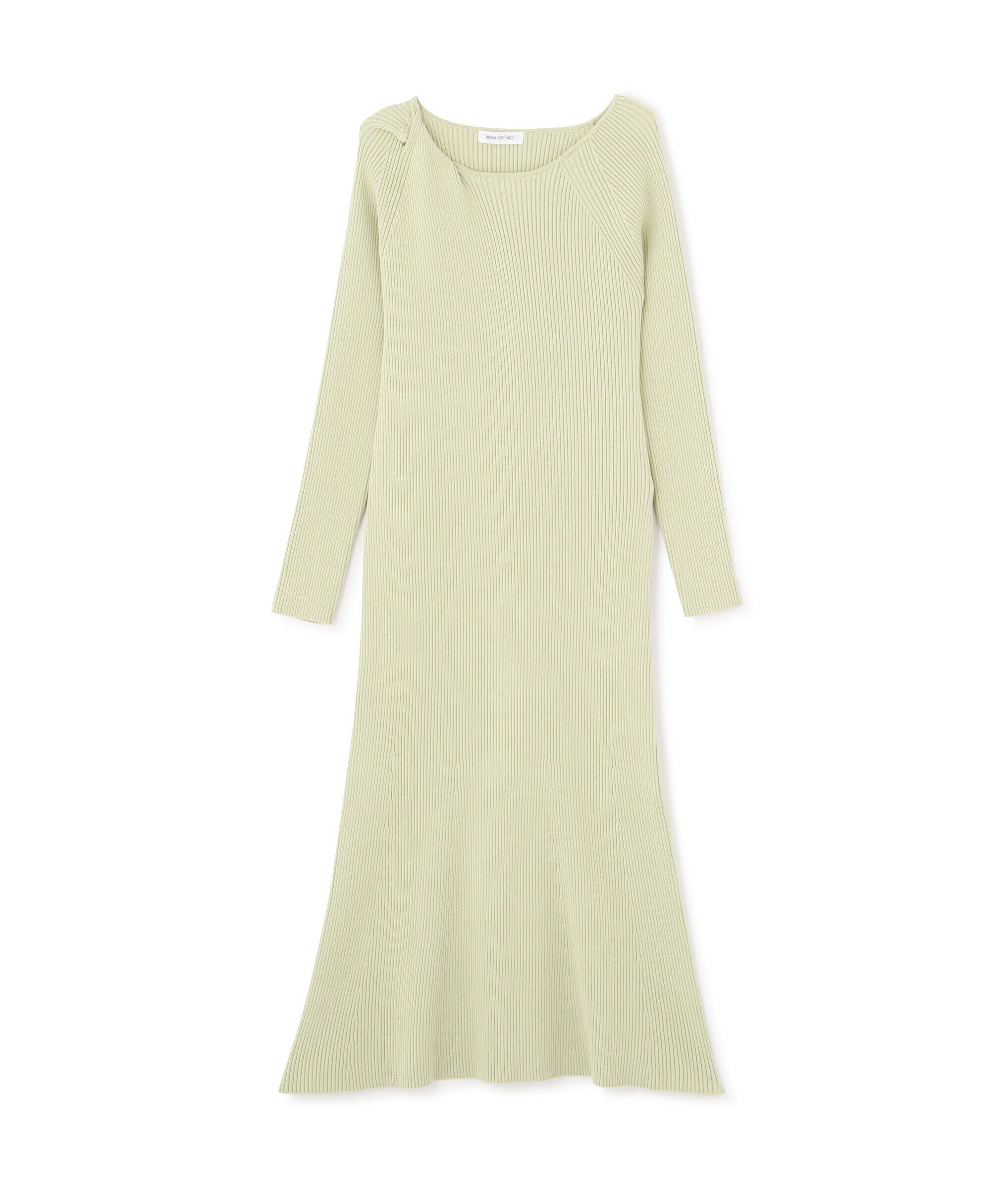  「ツイストアシメネックニットワンピース」|ワンピース|