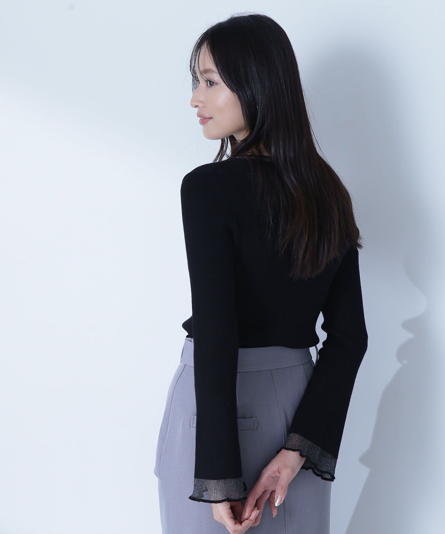  「ボートネックシアーカフスニット」|ニット・セーター|