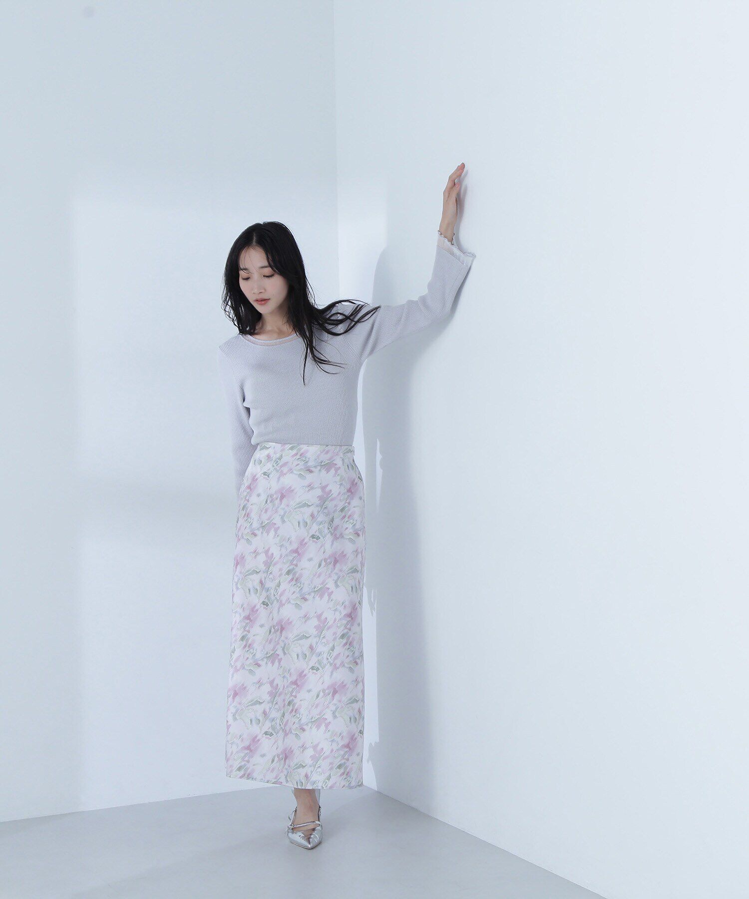  「ボートネックシアーカフスニット」|ニット・セーター|