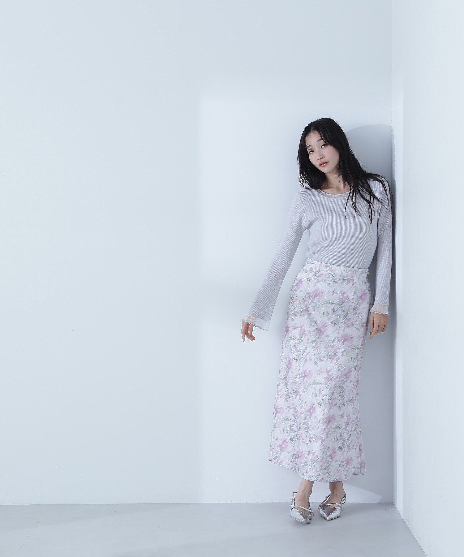  「ボートネックシアーカフスニット」|ニット・セーター|