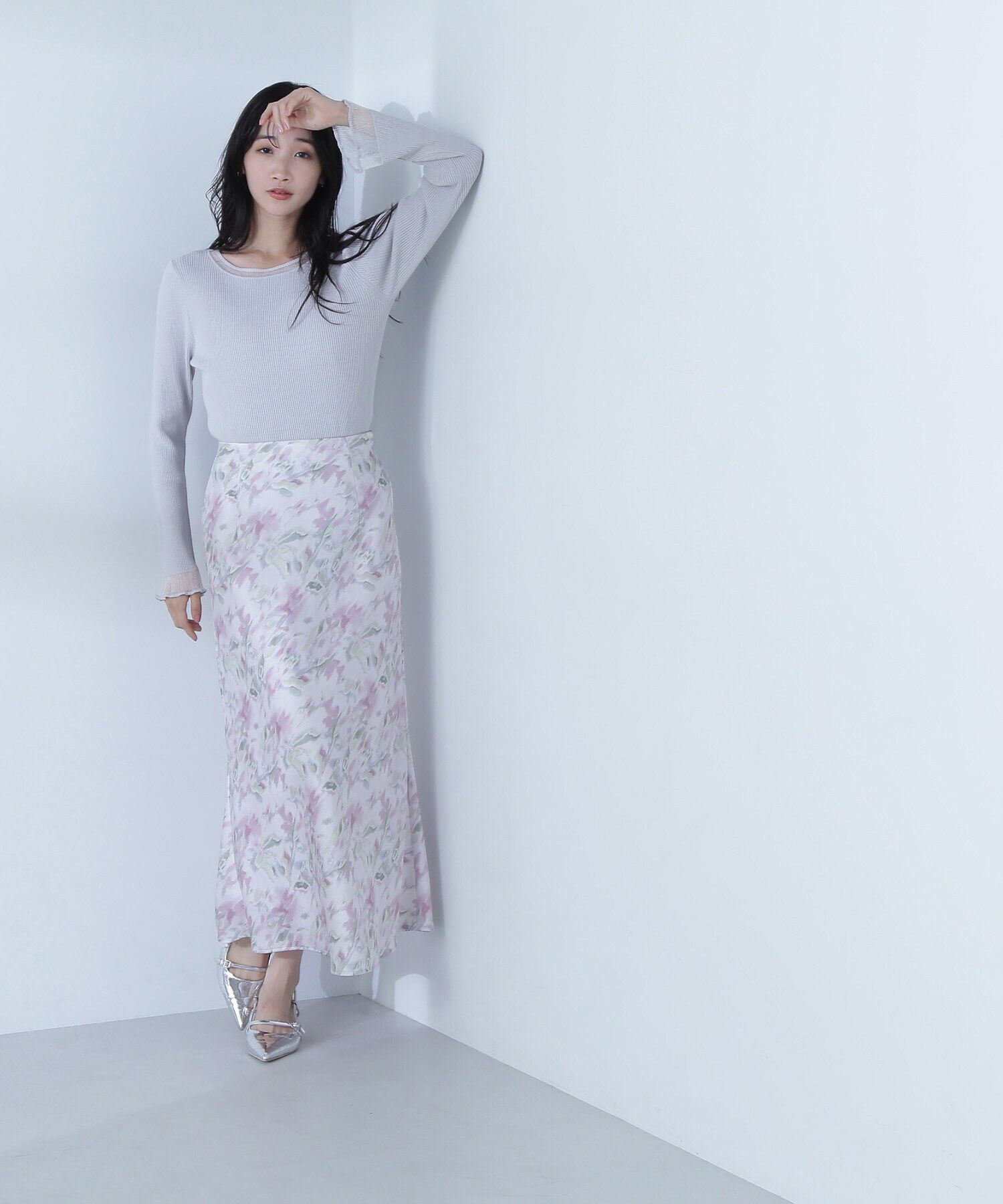  「ボートネックシアーカフスニット」|ニット・セーター|