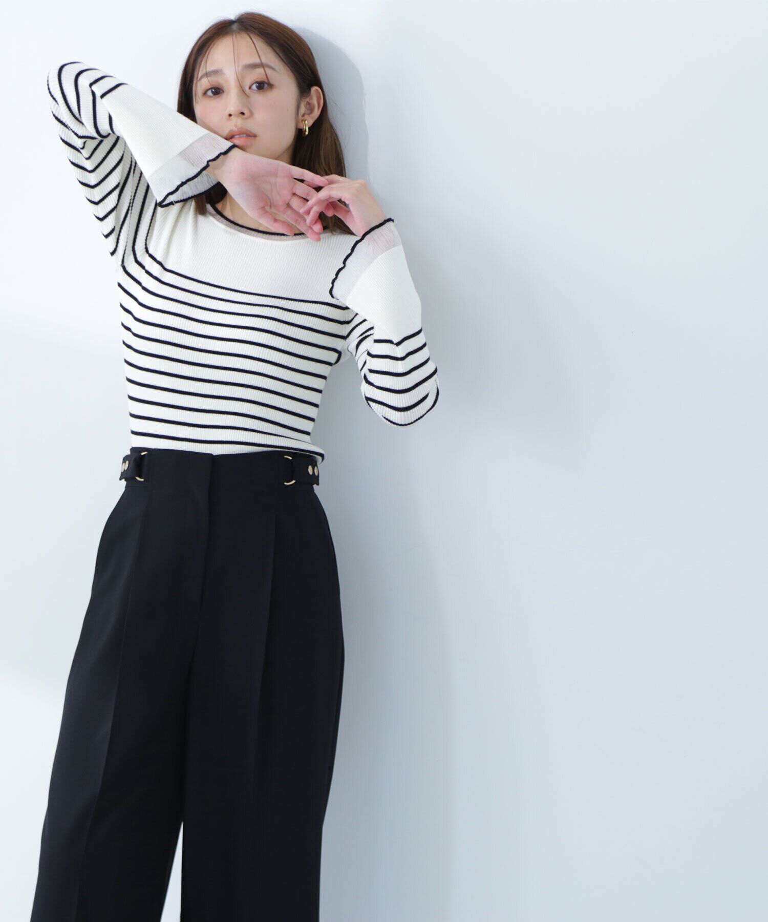  「ボートネックシアーカフスニット」|ニット・セーター|オフボーダー2