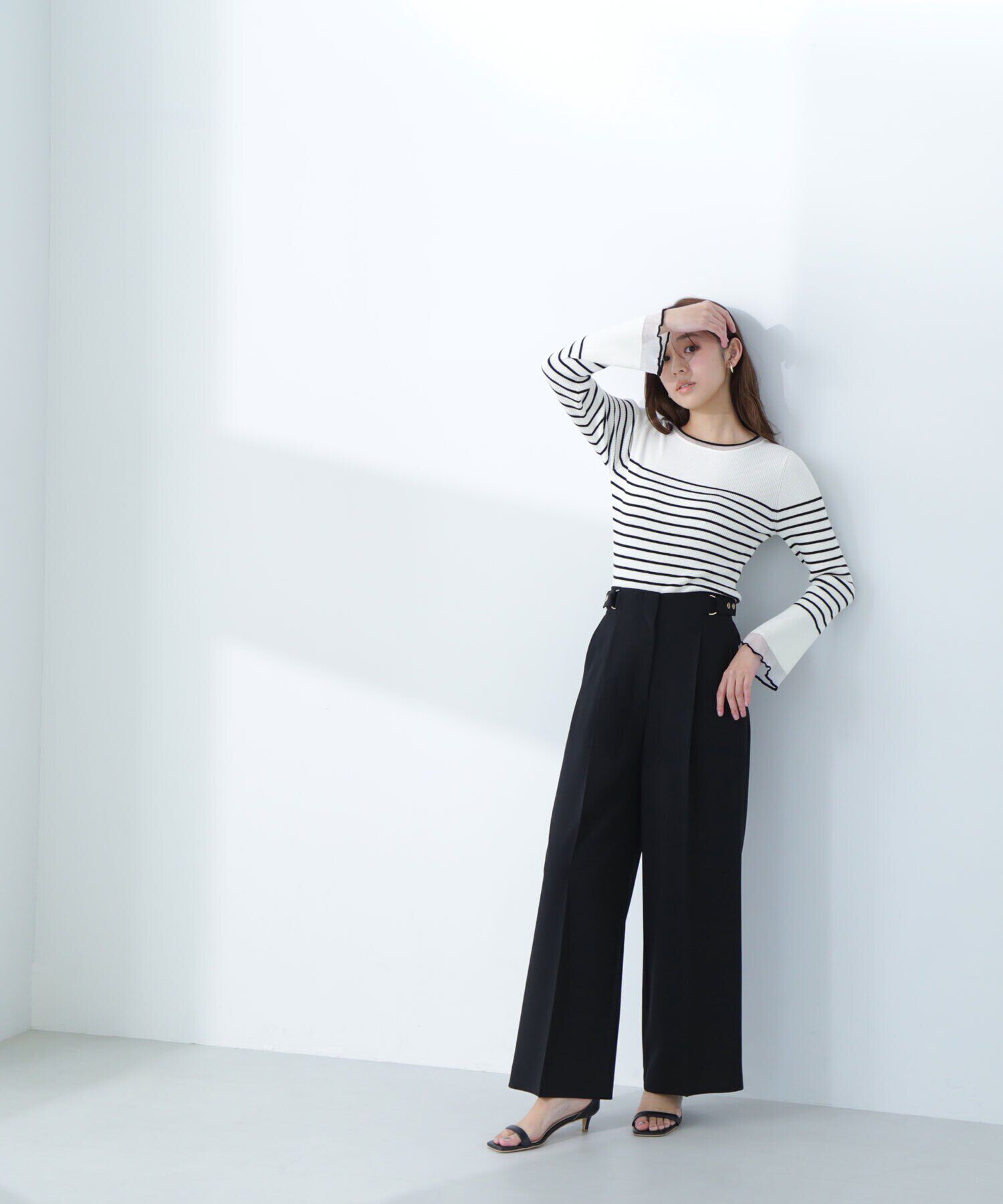  「ボートネックシアーカフスニット」|ニット・セーター|