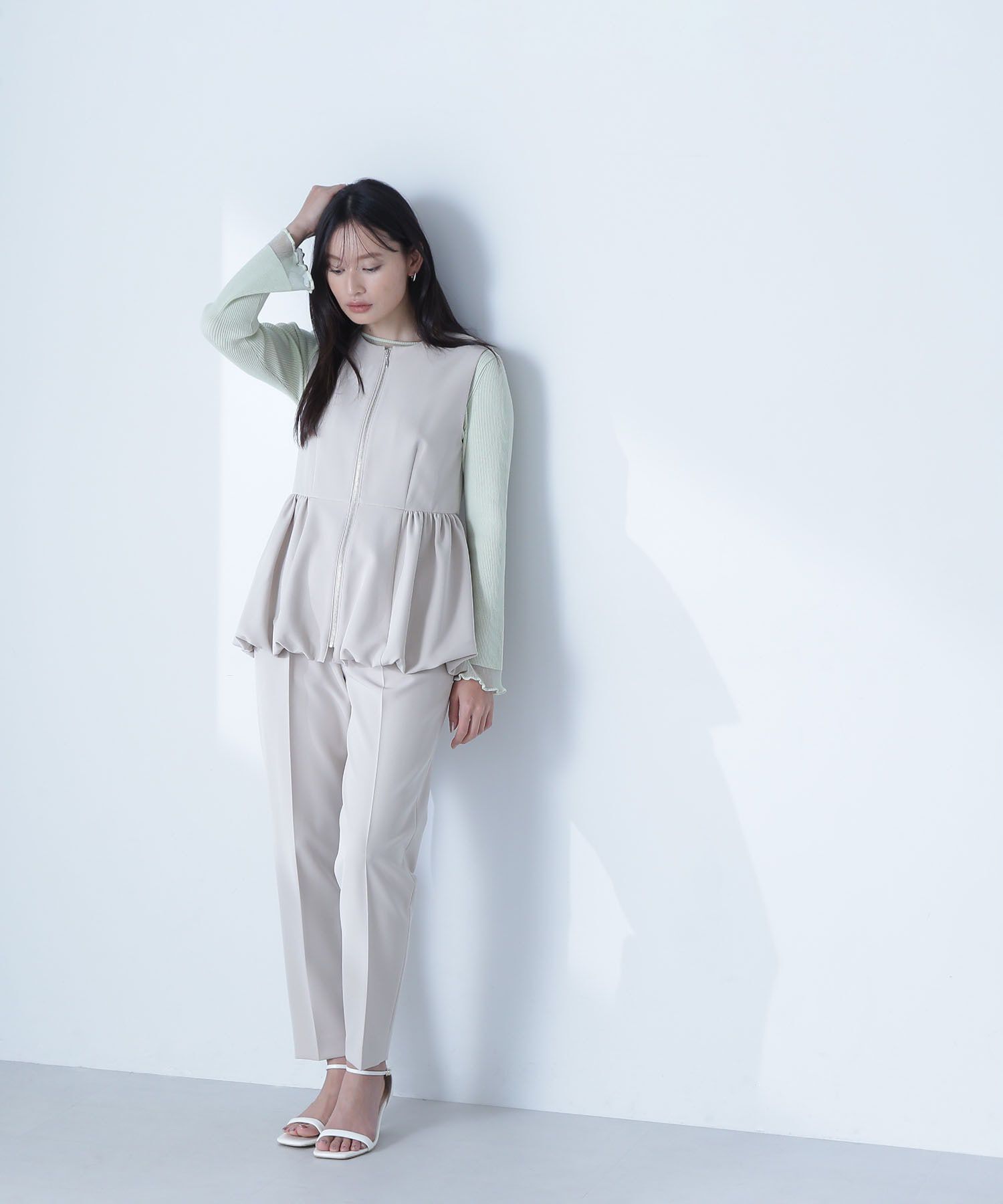  「ボートネックシアーカフスニット」|ニット・セーター|