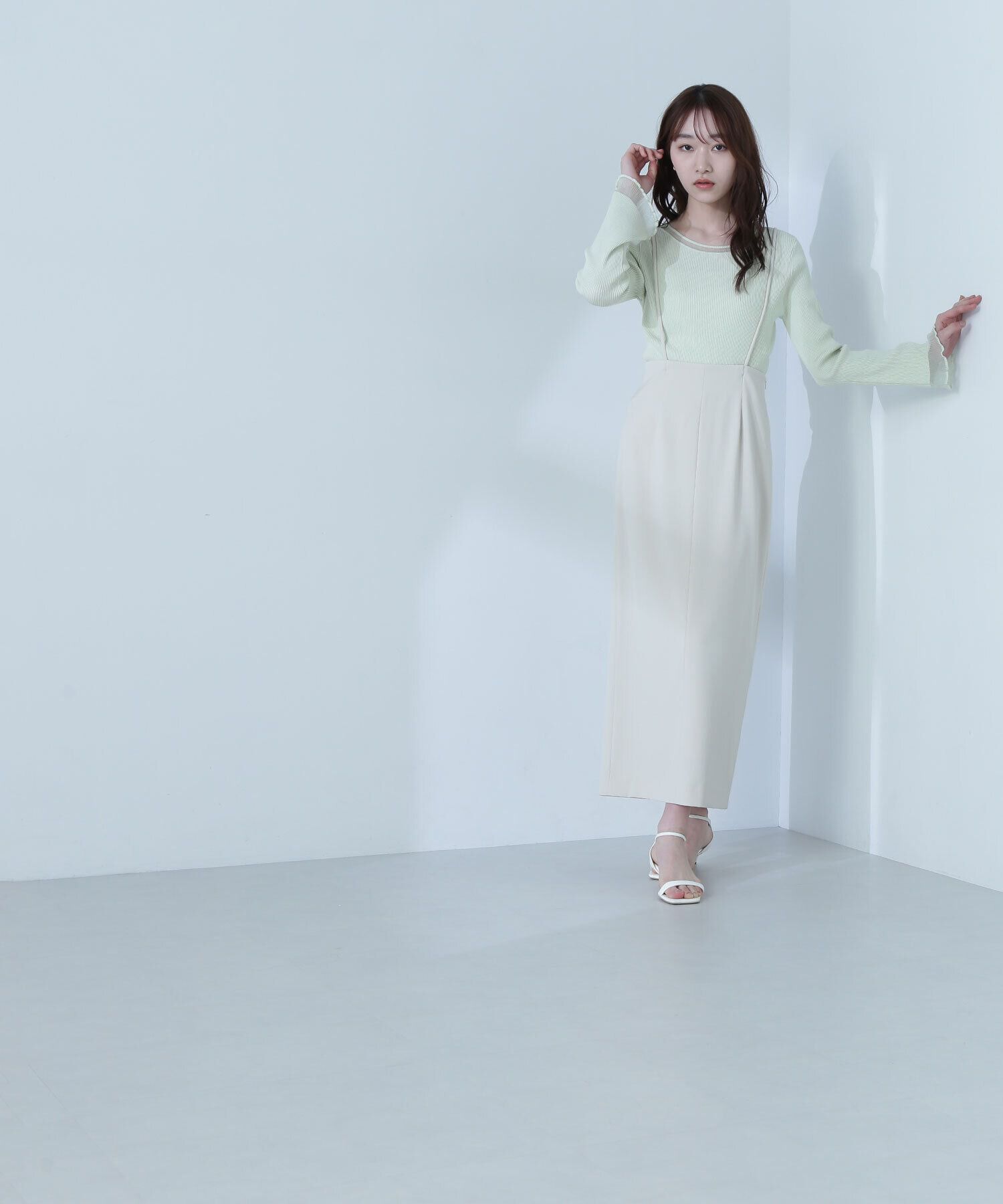  「ボートネックシアーカフスニット」|ニット・セーター|