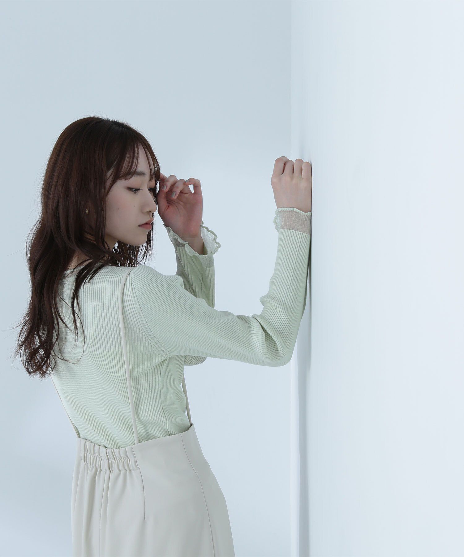  「ボートネックシアーカフスニット」|ニット・セーター|