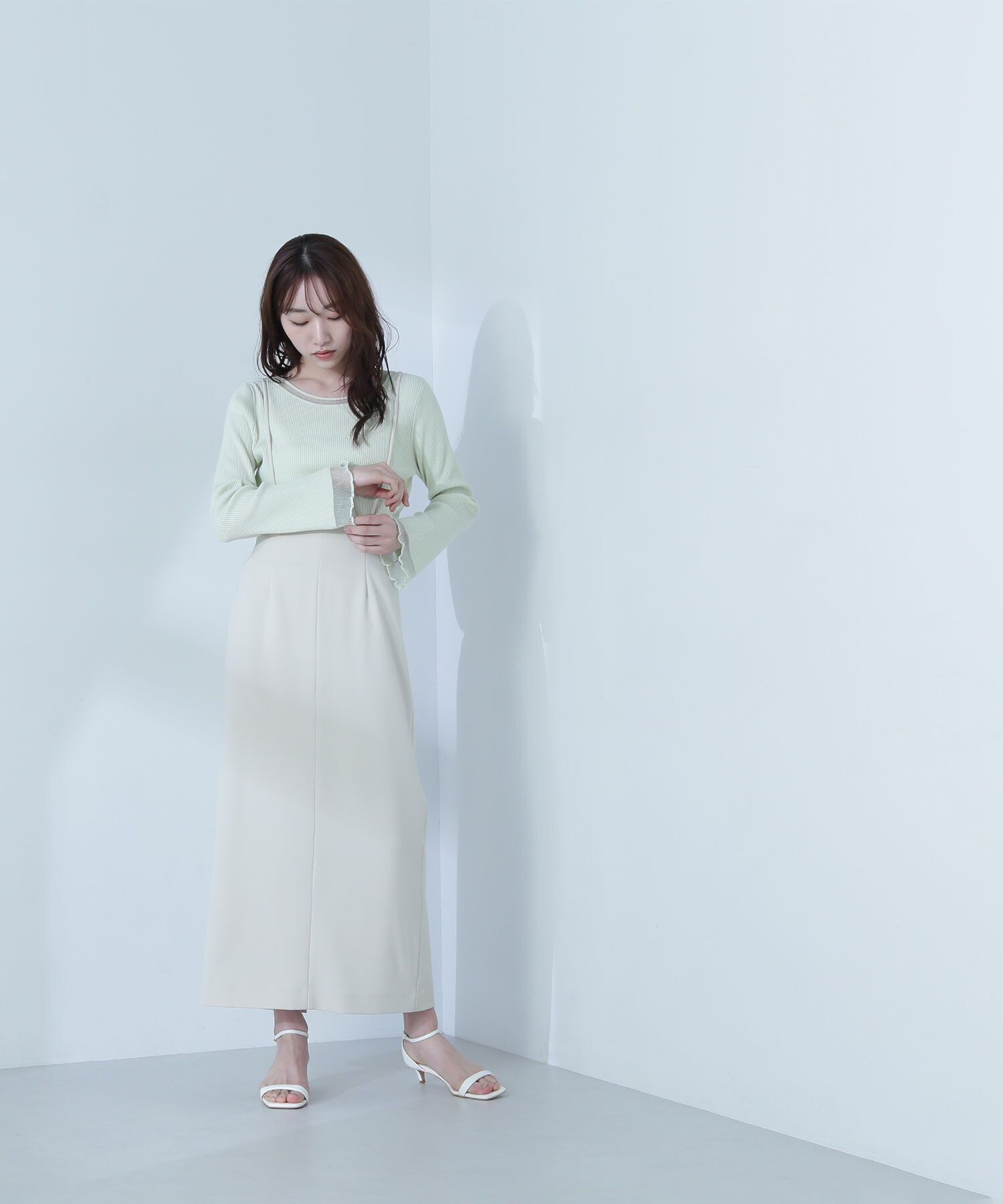  「ボートネックシアーカフスニット」|ニット・セーター|