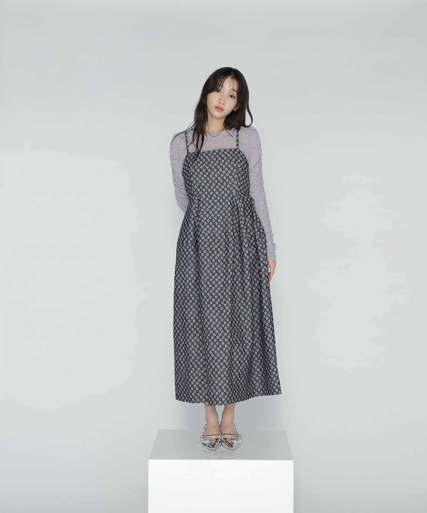  「フラワージャガードキャミワンピース」|ワンピース|