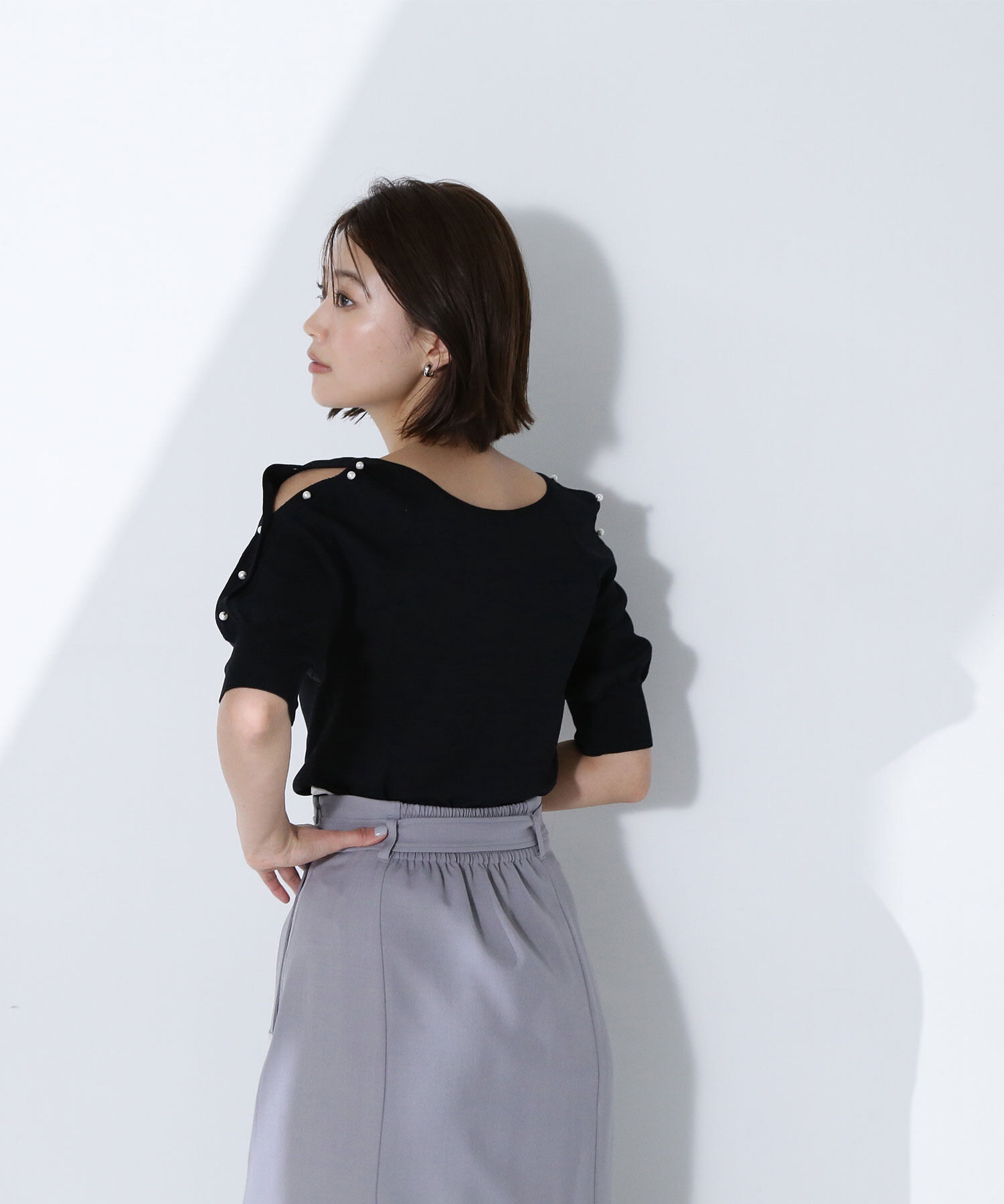  「パールショルダーニット」|ニット・セーター|