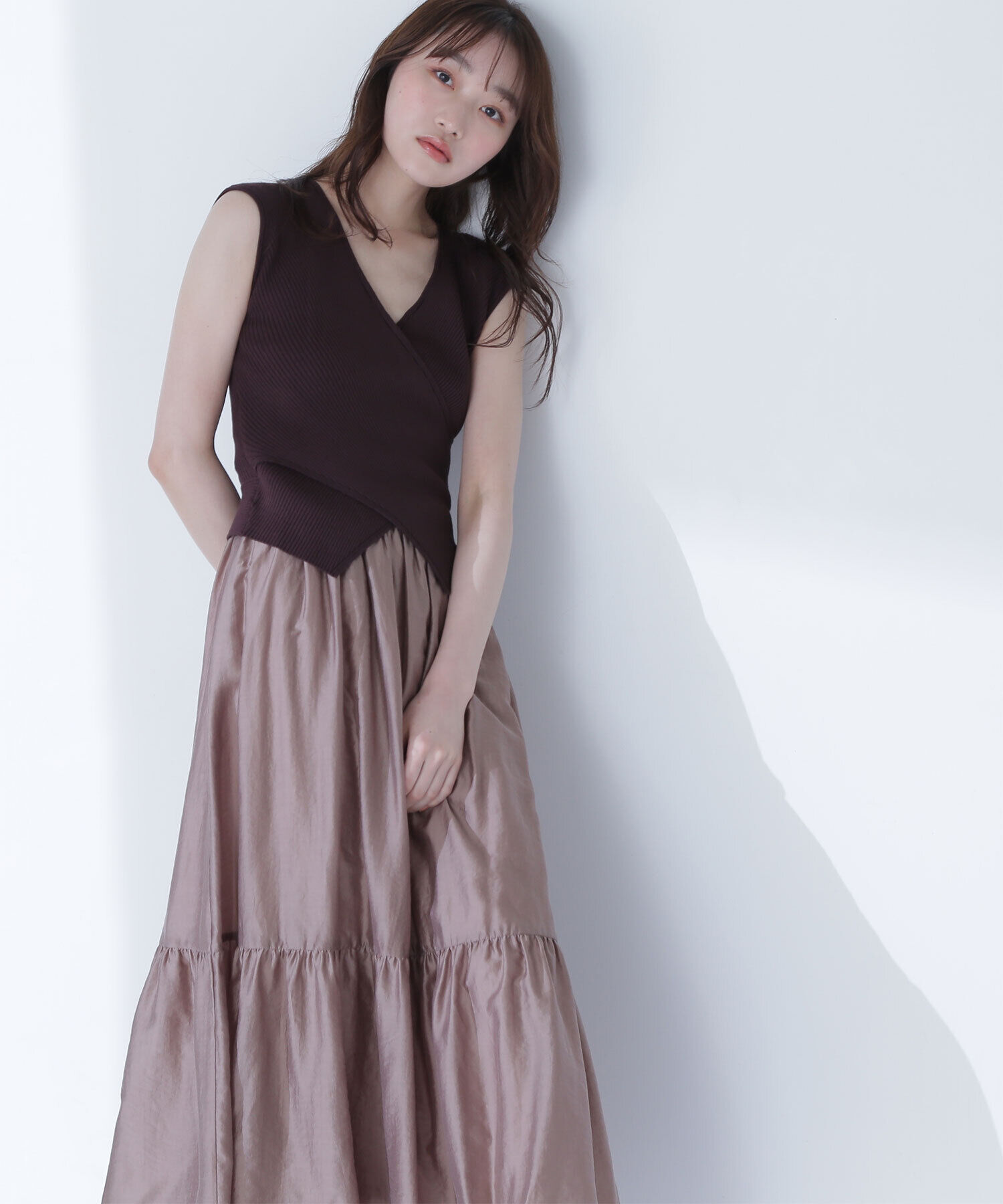  「カシュクールドッキングワンピース」|ワンピース|