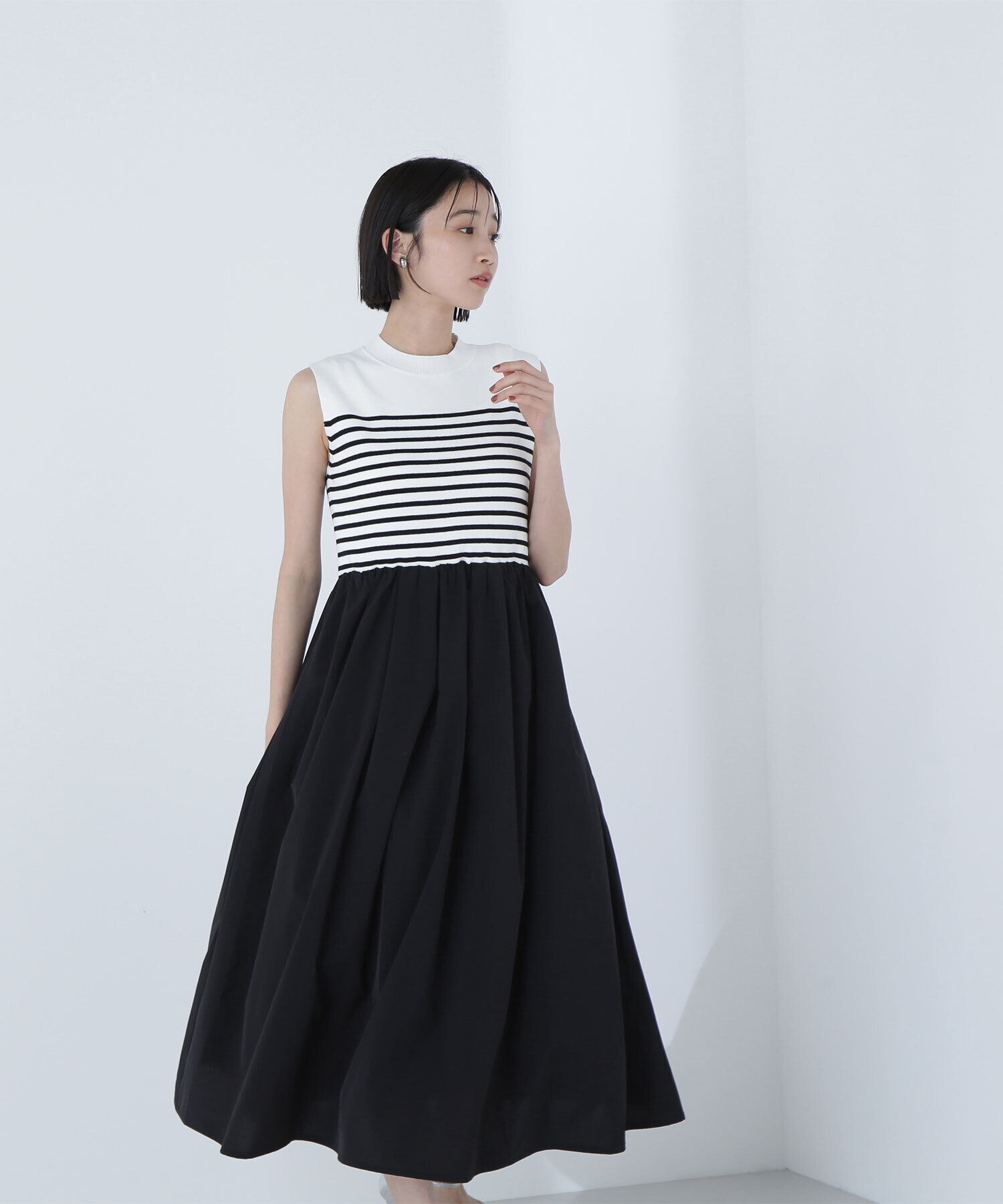  「タフタドッキングニットワンピース」|ワンピース|