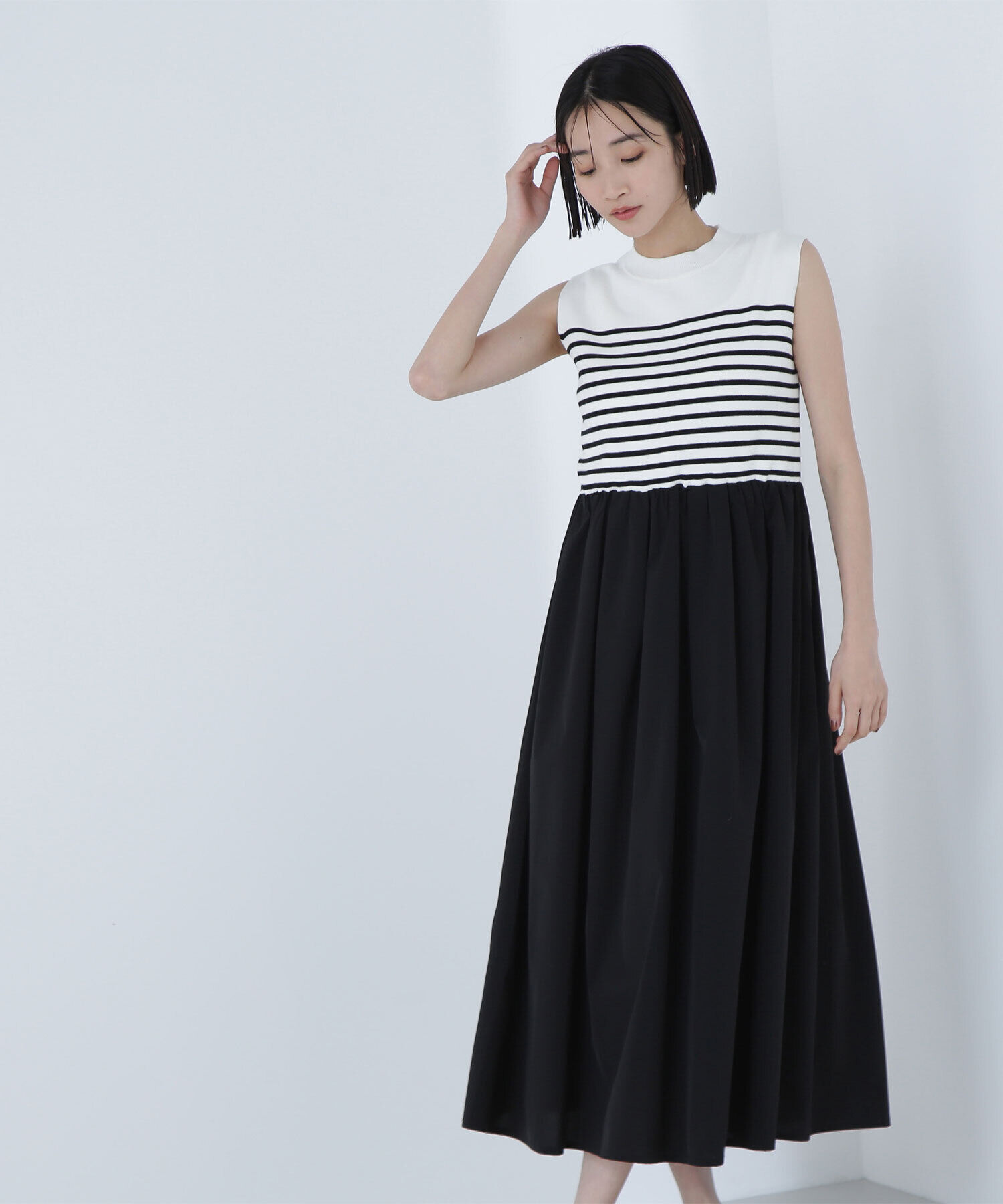  「タフタドッキングニットワンピース」|ワンピース|