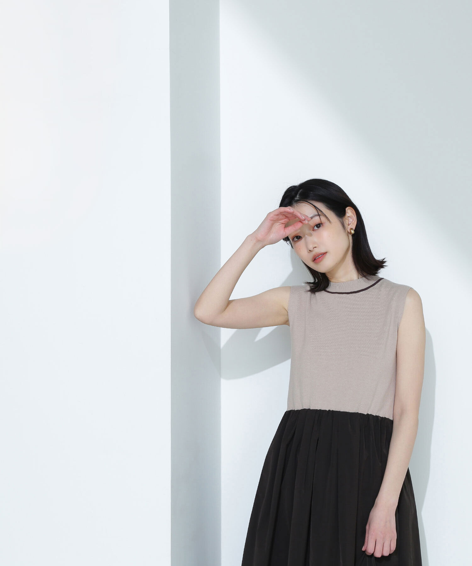  「タフタドッキングニットワンピース」|ワンピース|