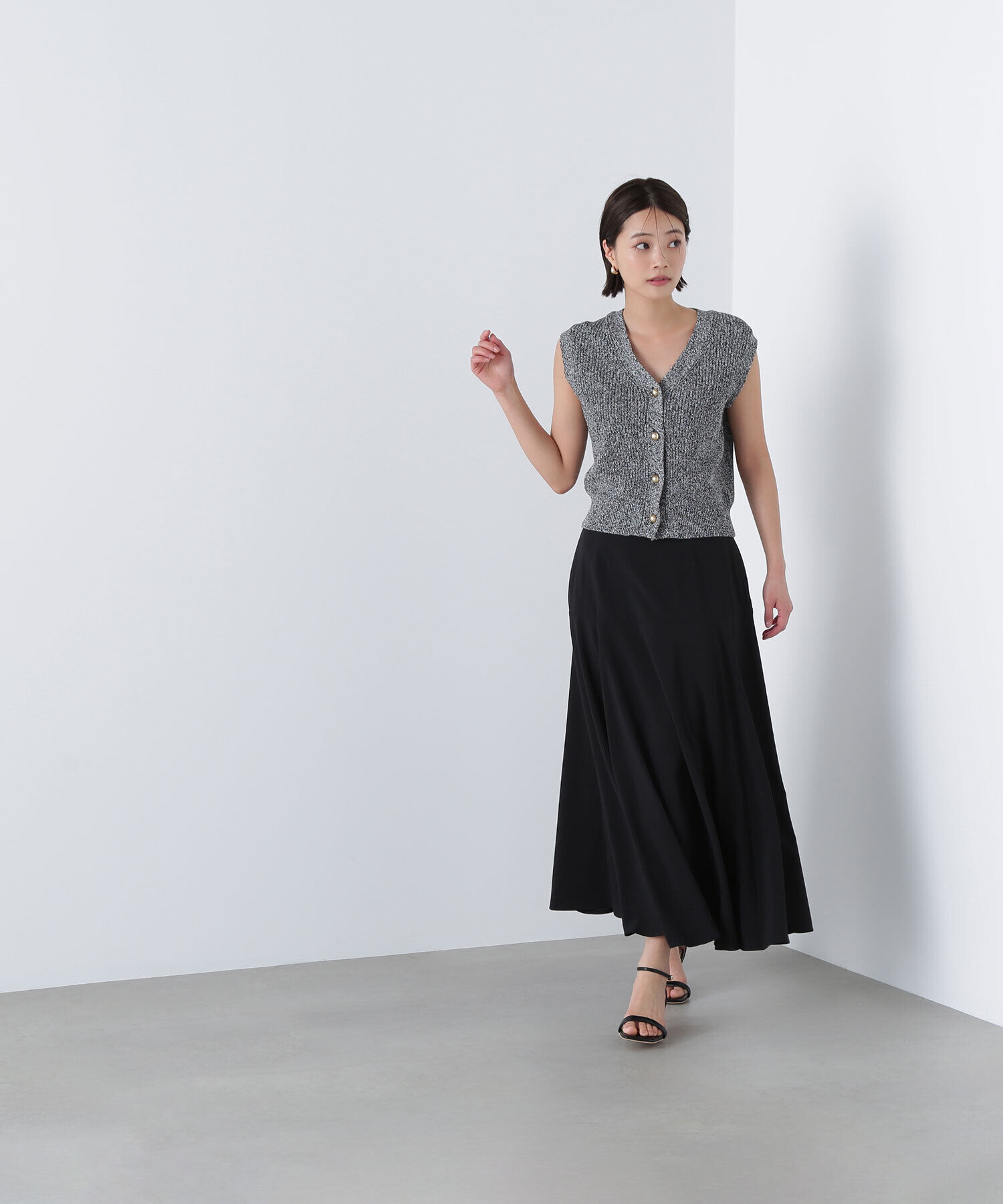  「切替フレアマキシスカート」|スカート|