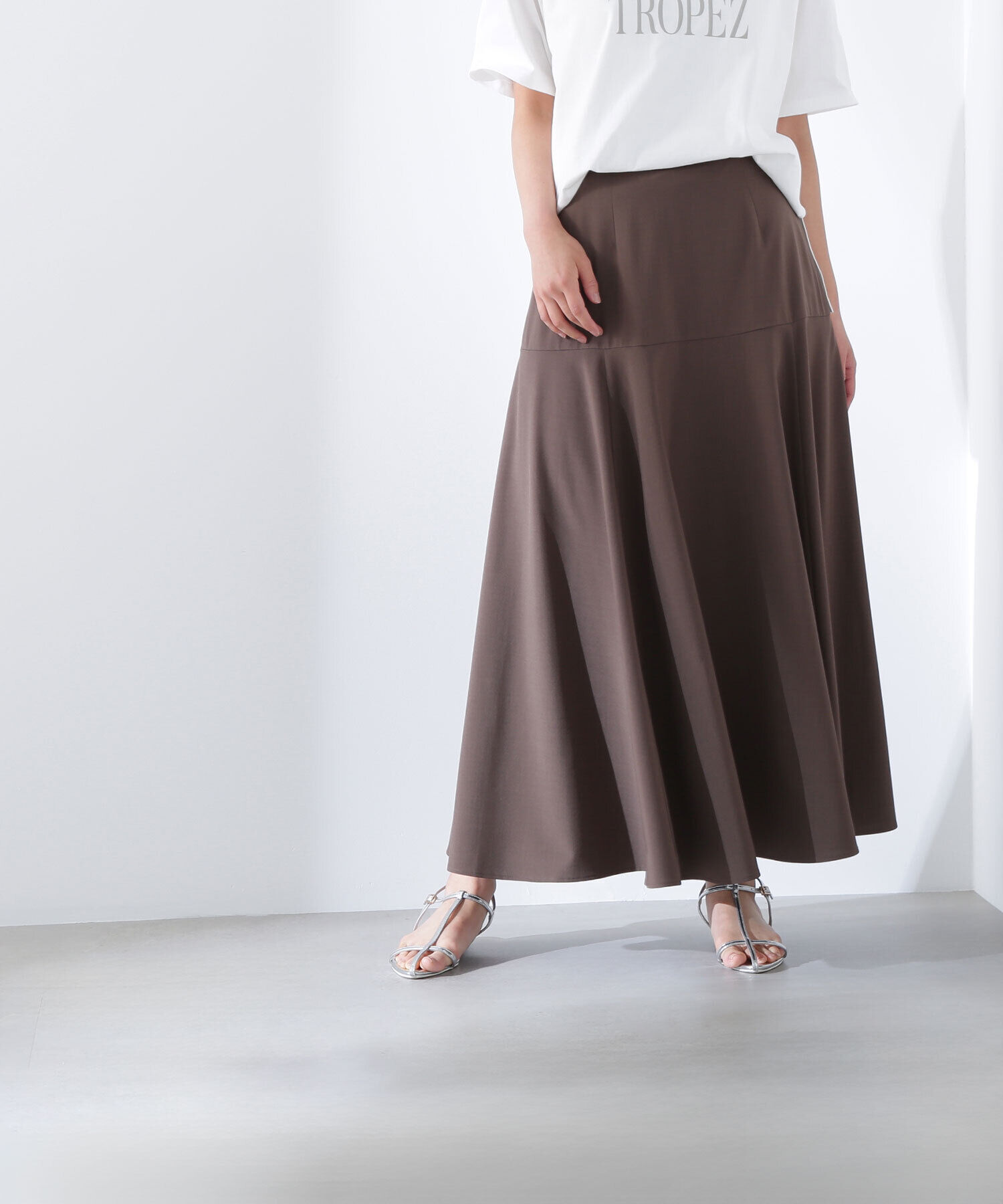  「切替フレアマキシスカート」|スカート|