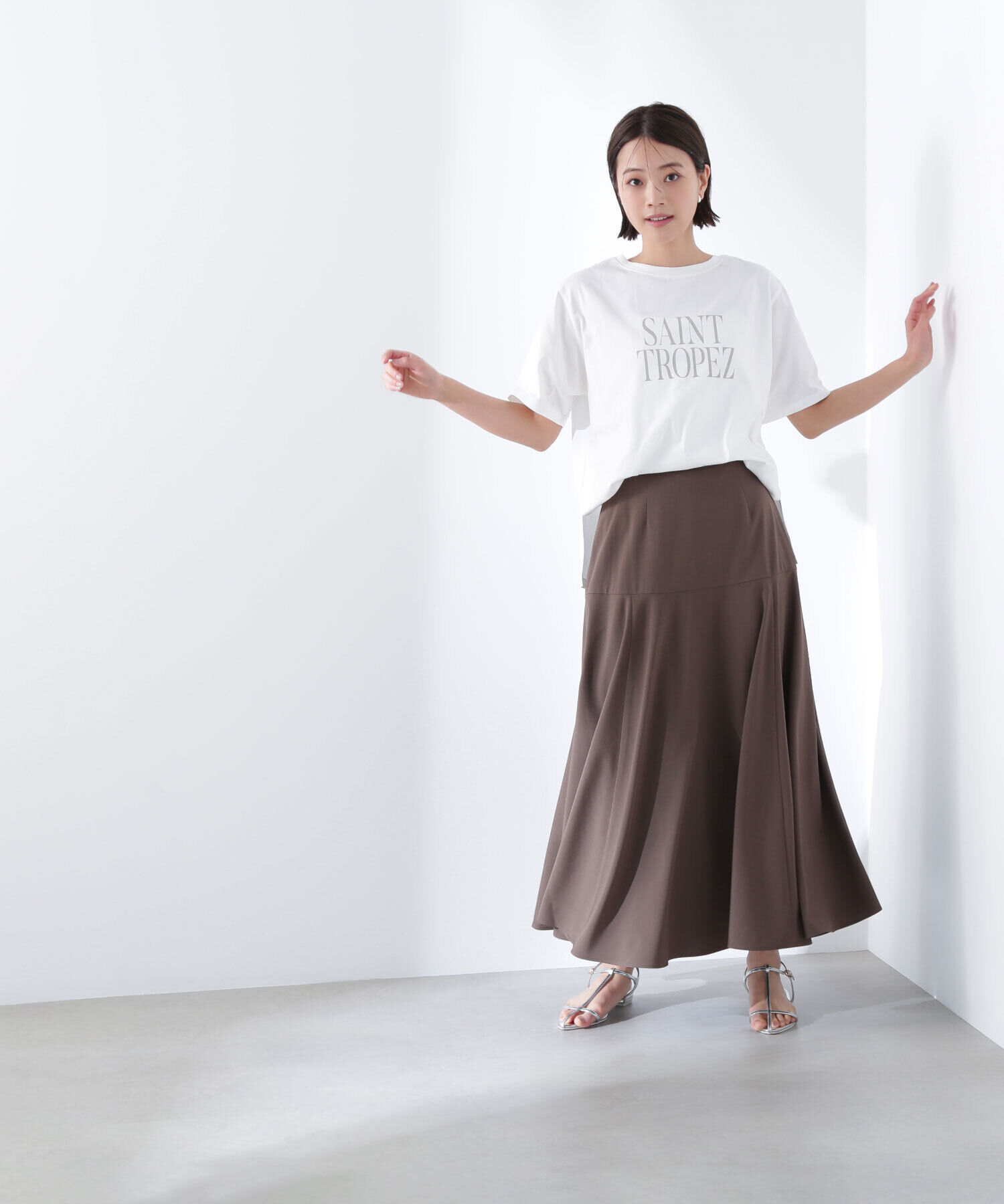  「切替フレアマキシスカート」|スカート|