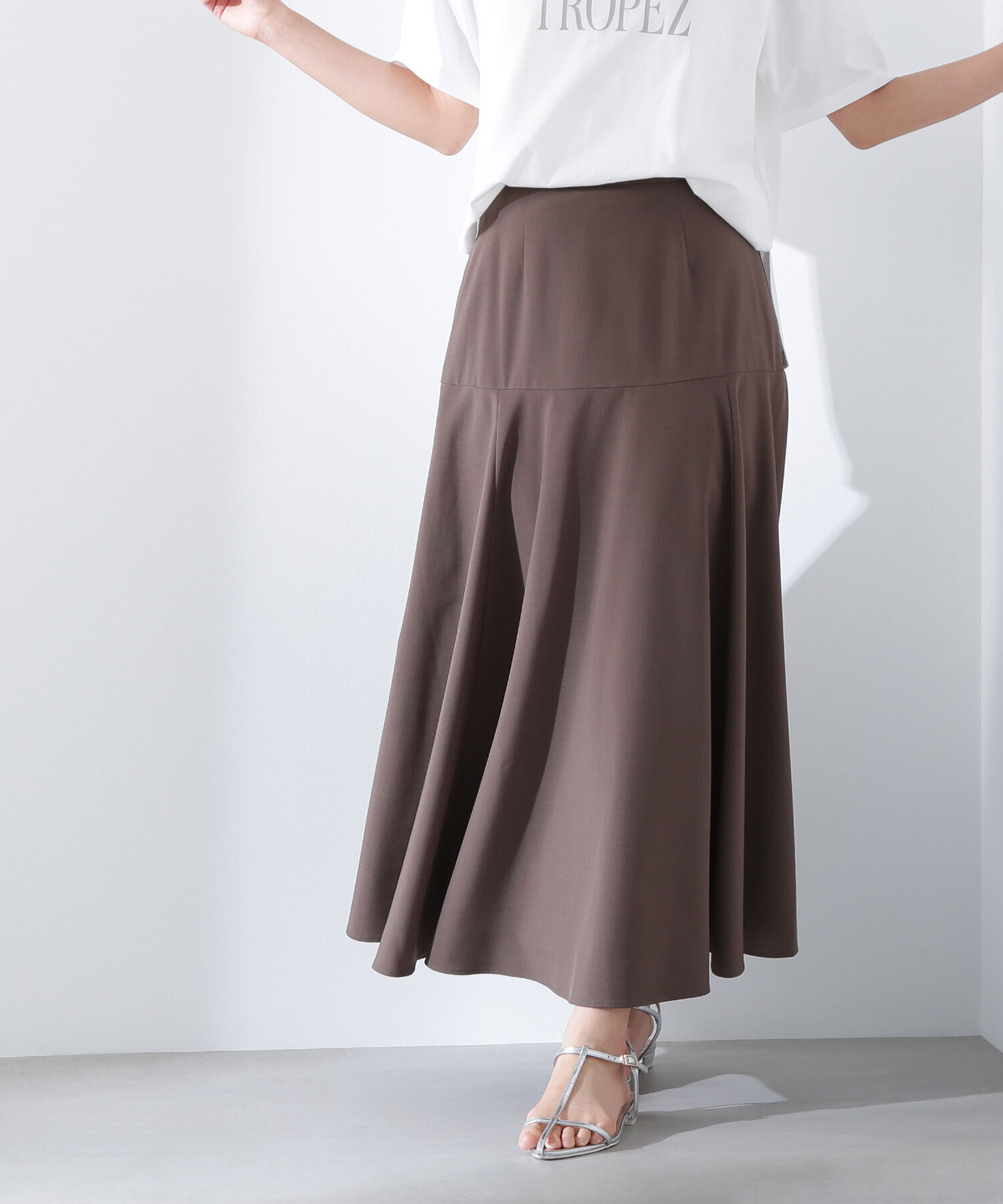  「切替フレアマキシスカート」|スカート|