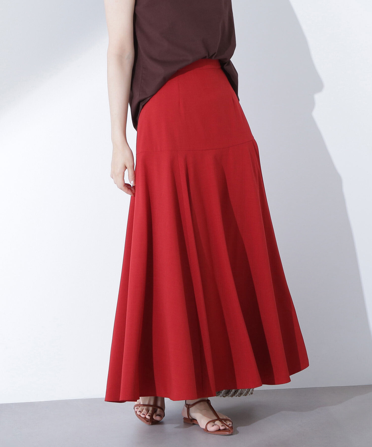  「切替フレアマキシスカート」|スカート|