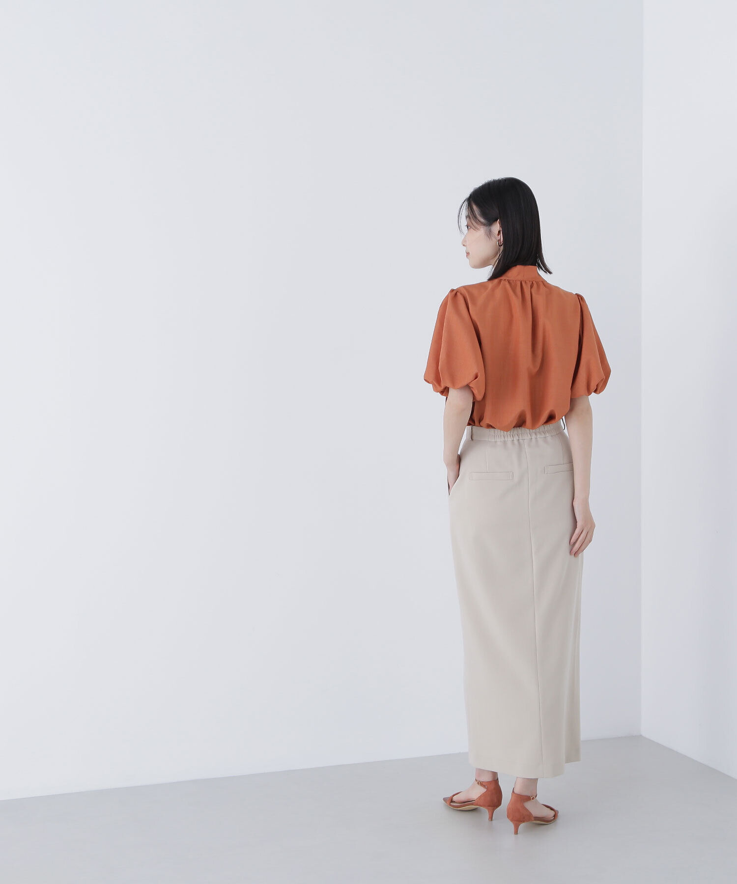  「リネンライクサイドタイブラウス」|シャツ・ブラウス|